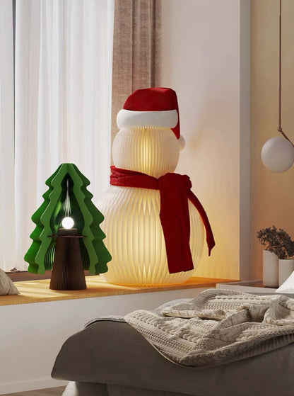 Accordion Snowman Christmas Decor - Honeycomb Foldable Ornament for Neutral Nordic Home