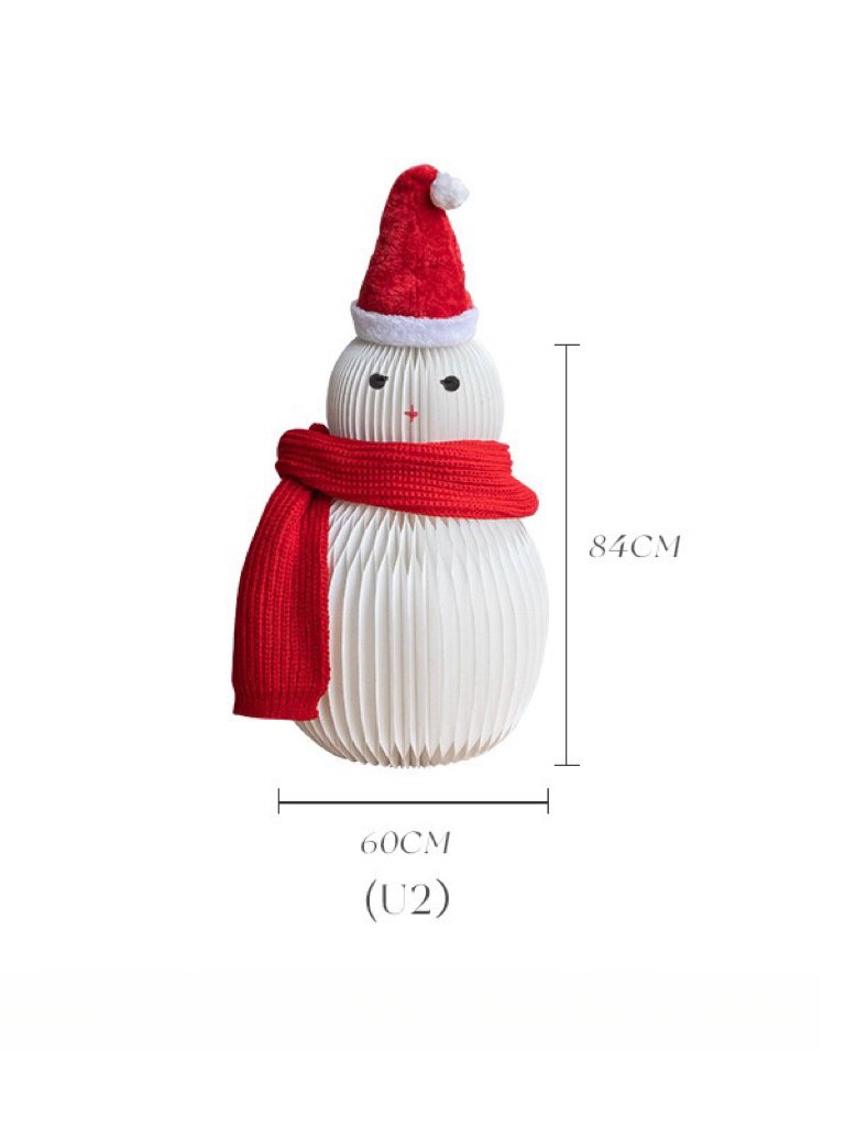 Accordion Snowman Christmas Decor - Honeycomb Foldable Ornament for Neutral Nordic Home