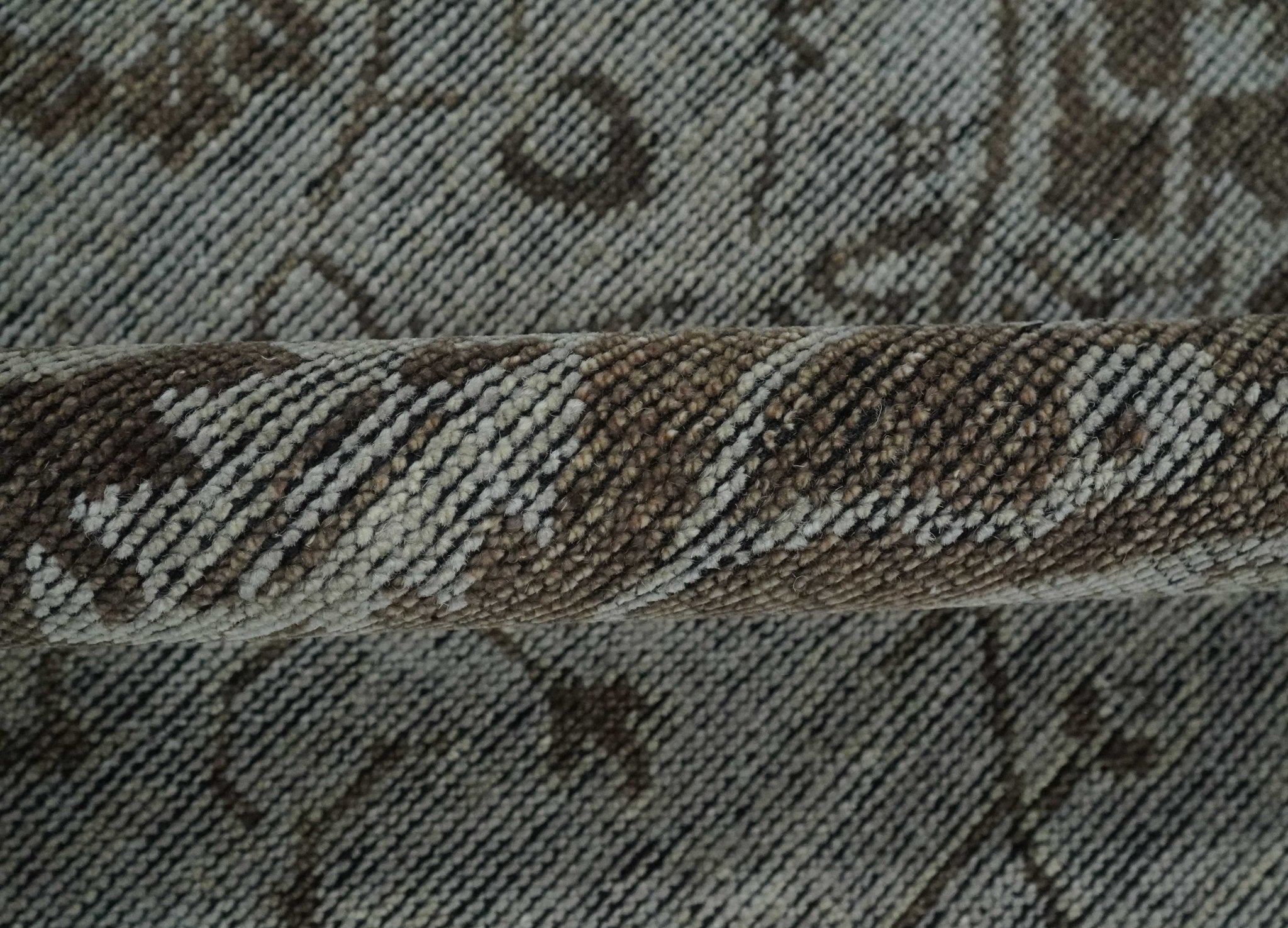 Antique Design Traditional Heriz Medallion Silver, Charcoal and Brown Hand Knotted 8x10 wool area Rug - Arte House