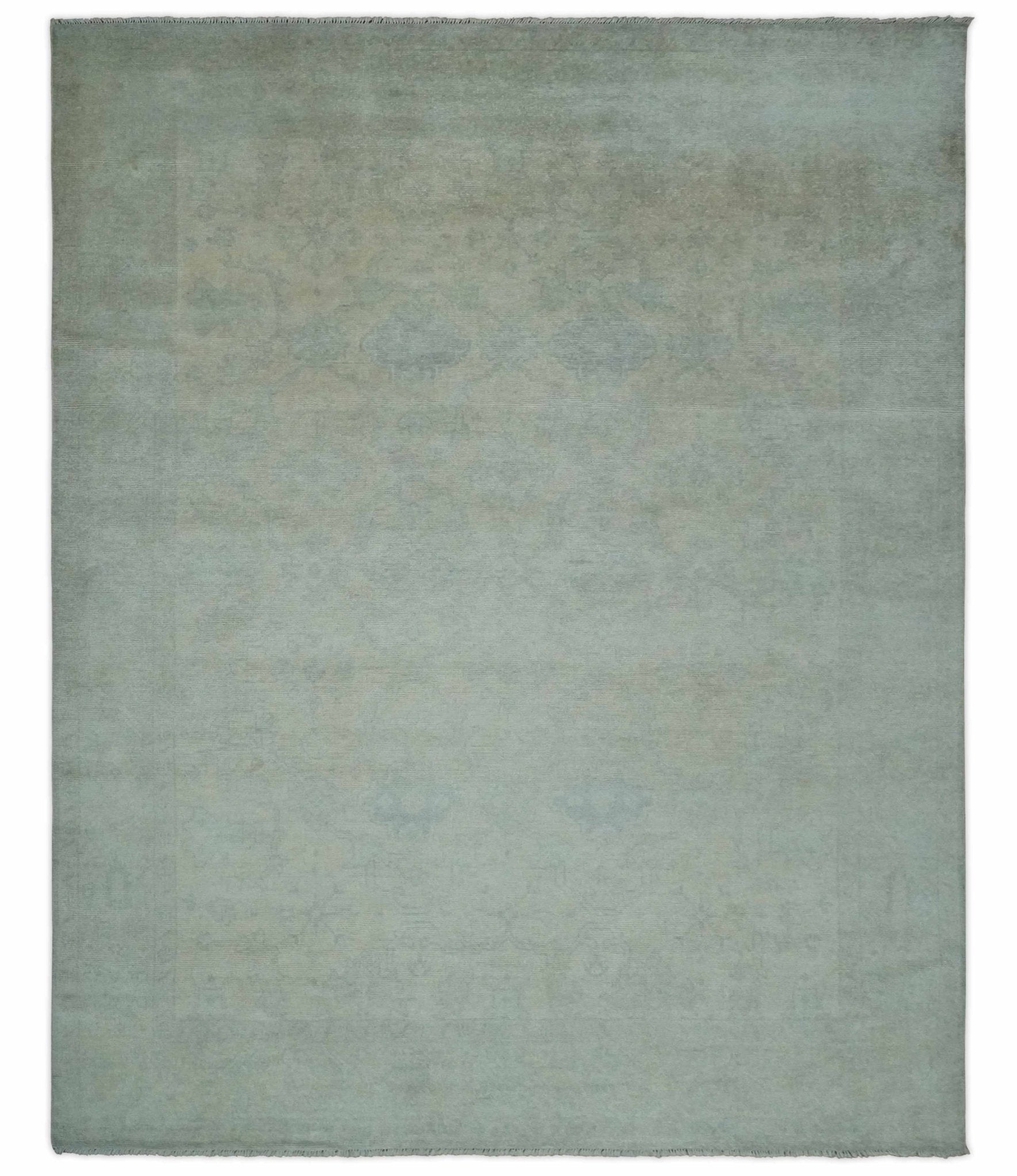 Antique look Beige and Gray Hand Knotted Oriental Oushak 8x10 wool Area Rug - Arte House