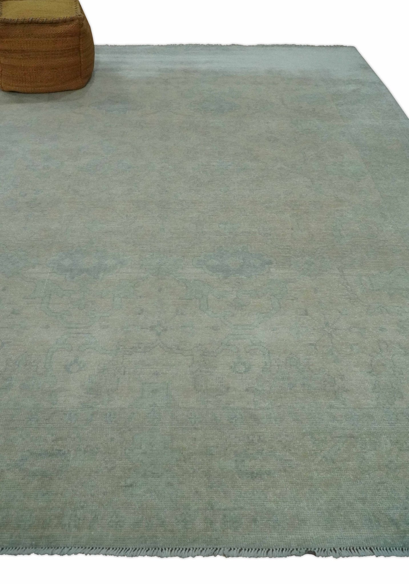 Antique look Beige and Gray Hand Knotted Oriental Oushak 8x10 wool Area Rug - Arte House
