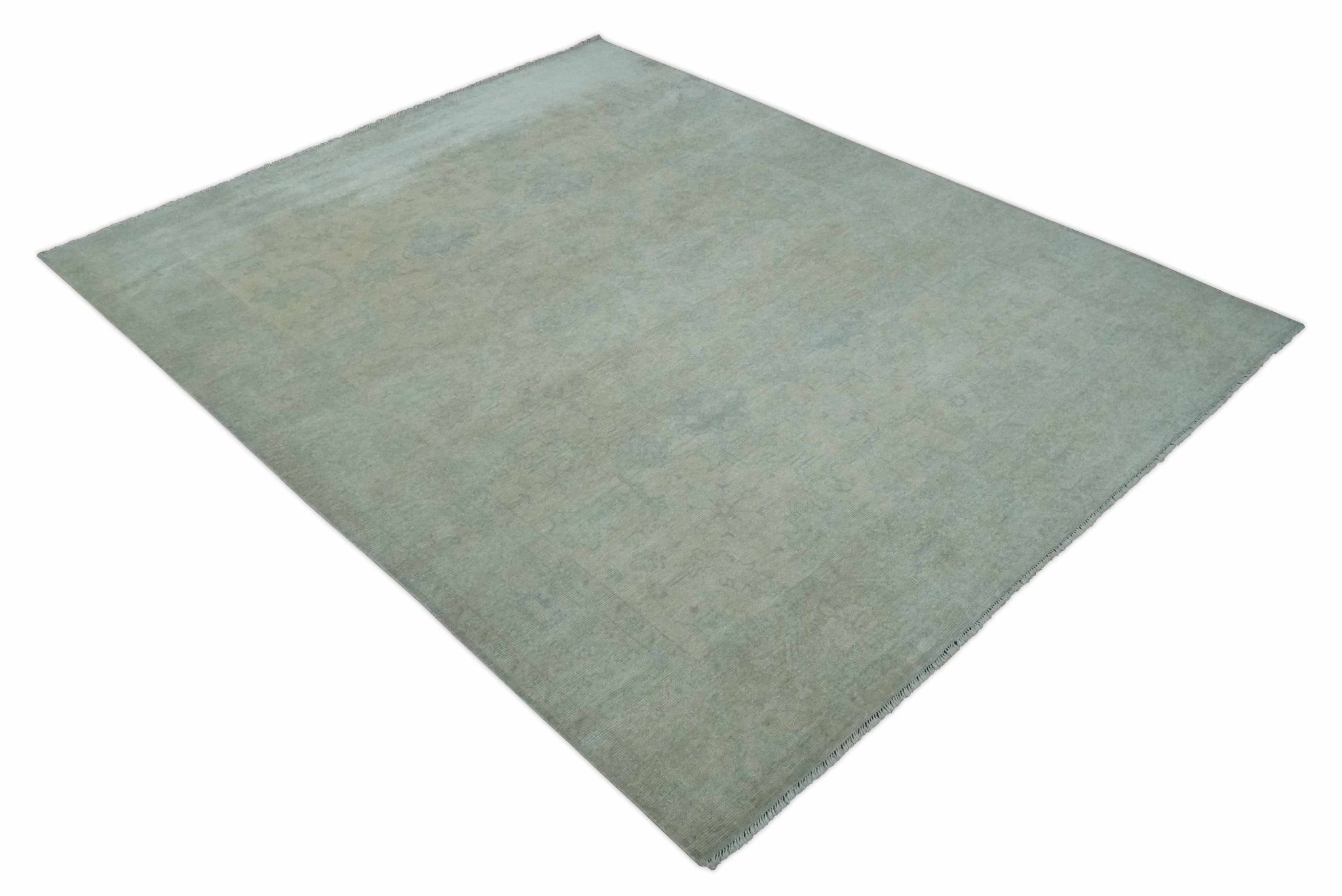 Antique look Beige and Gray Hand Knotted Oriental Oushak 8x10 wool Area Rug - Arte House