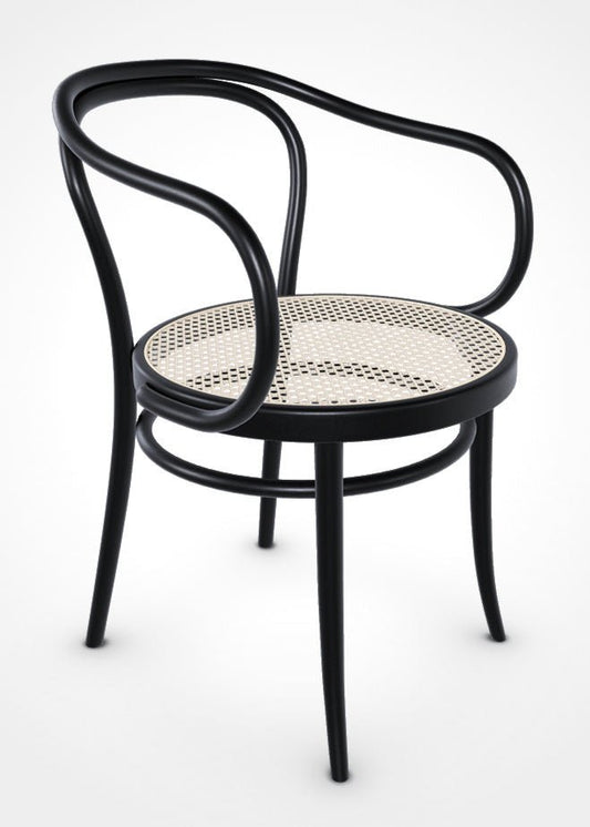 August Thonet No. 30 Bentwood Chair by Ton - Black Stain / Cane Seat