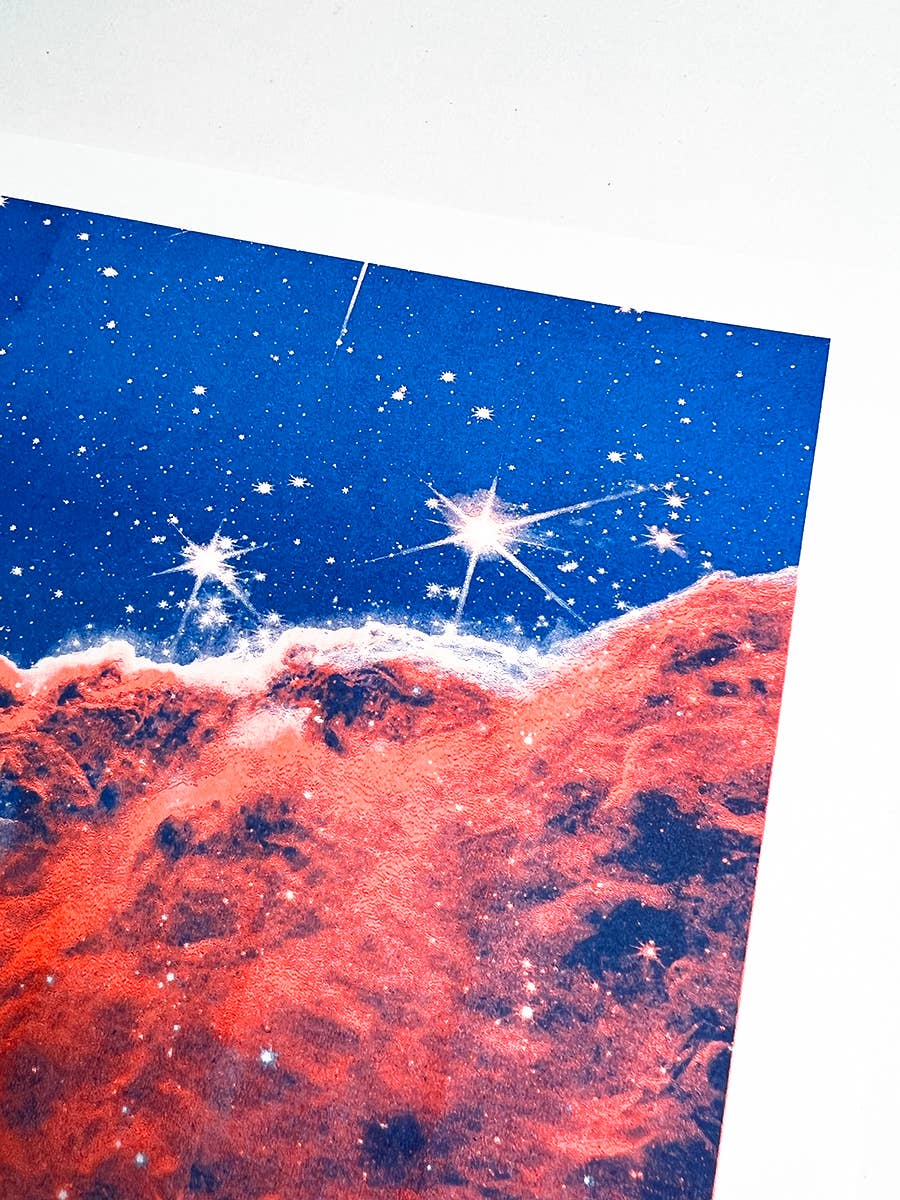 Webb Telescope's Cosmic Cliffs - Risograph Print