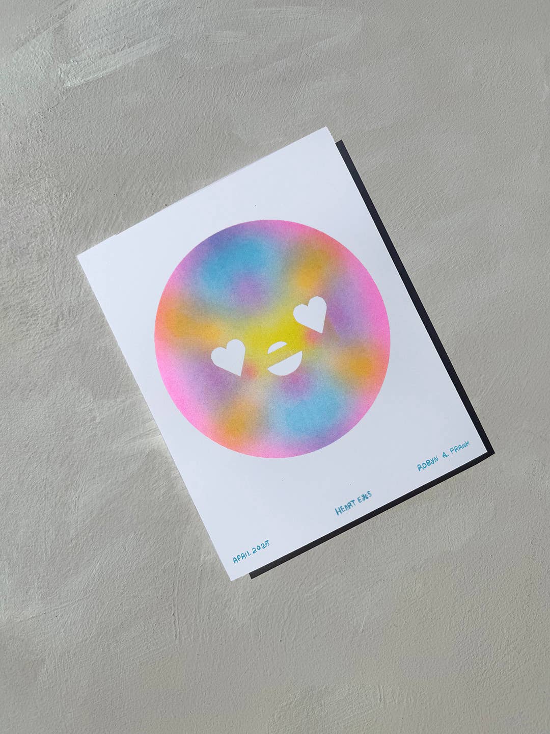 Heart Eyes risograph art print