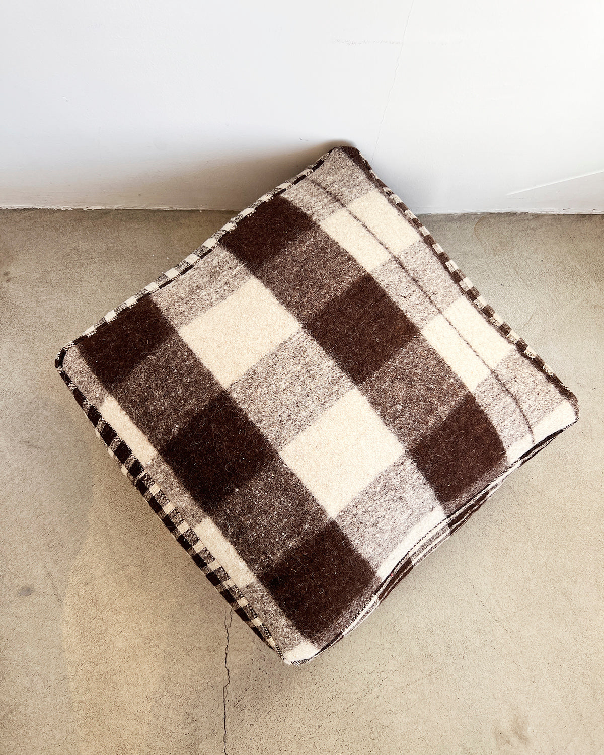 Isabel Checkered Square Pouf Ottoman - Arte House