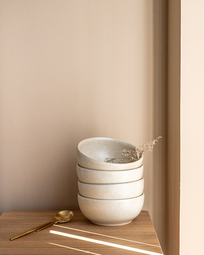Cream Custard Handmade Small Soup Bowls - Set of 4 - Arte House