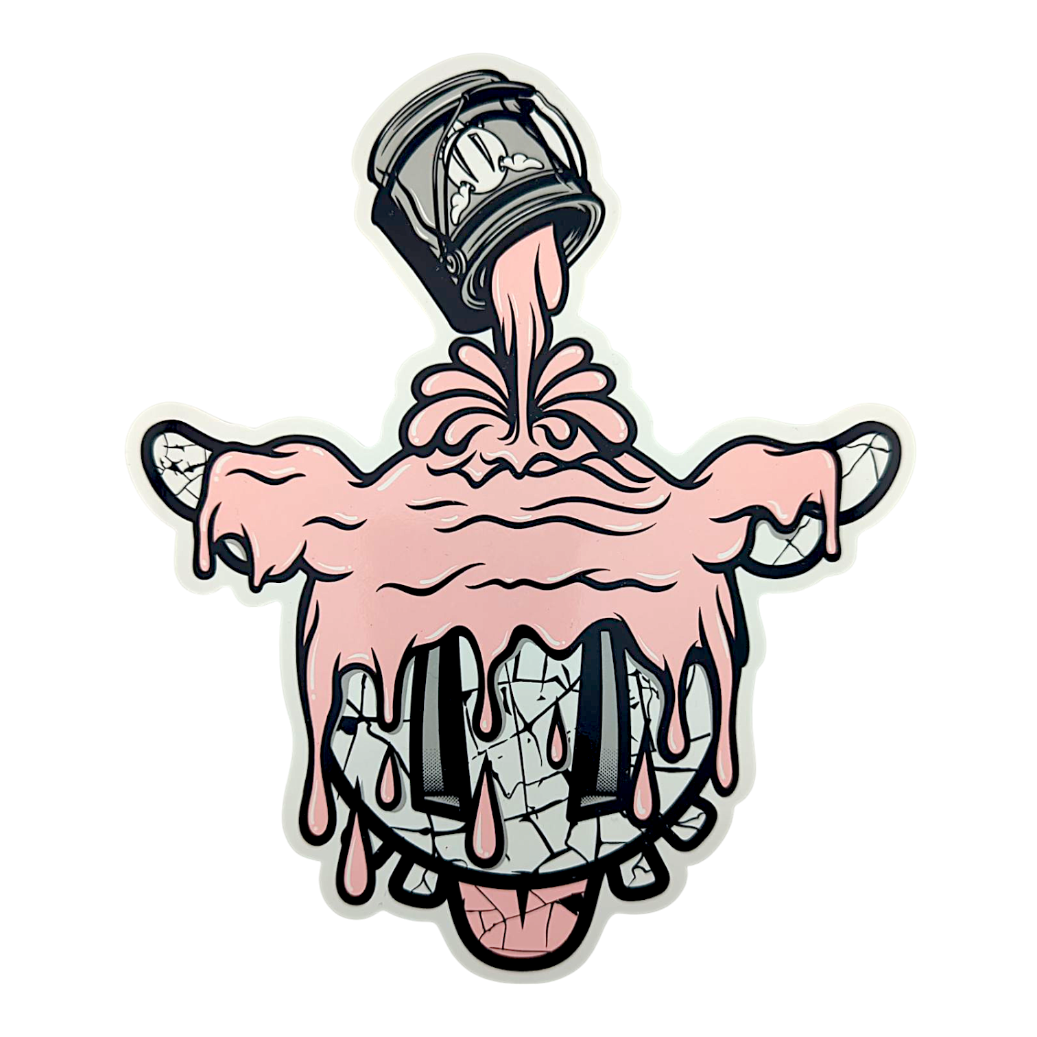 D*Face D*Dog (Pink Paint) Sticker - Arte House