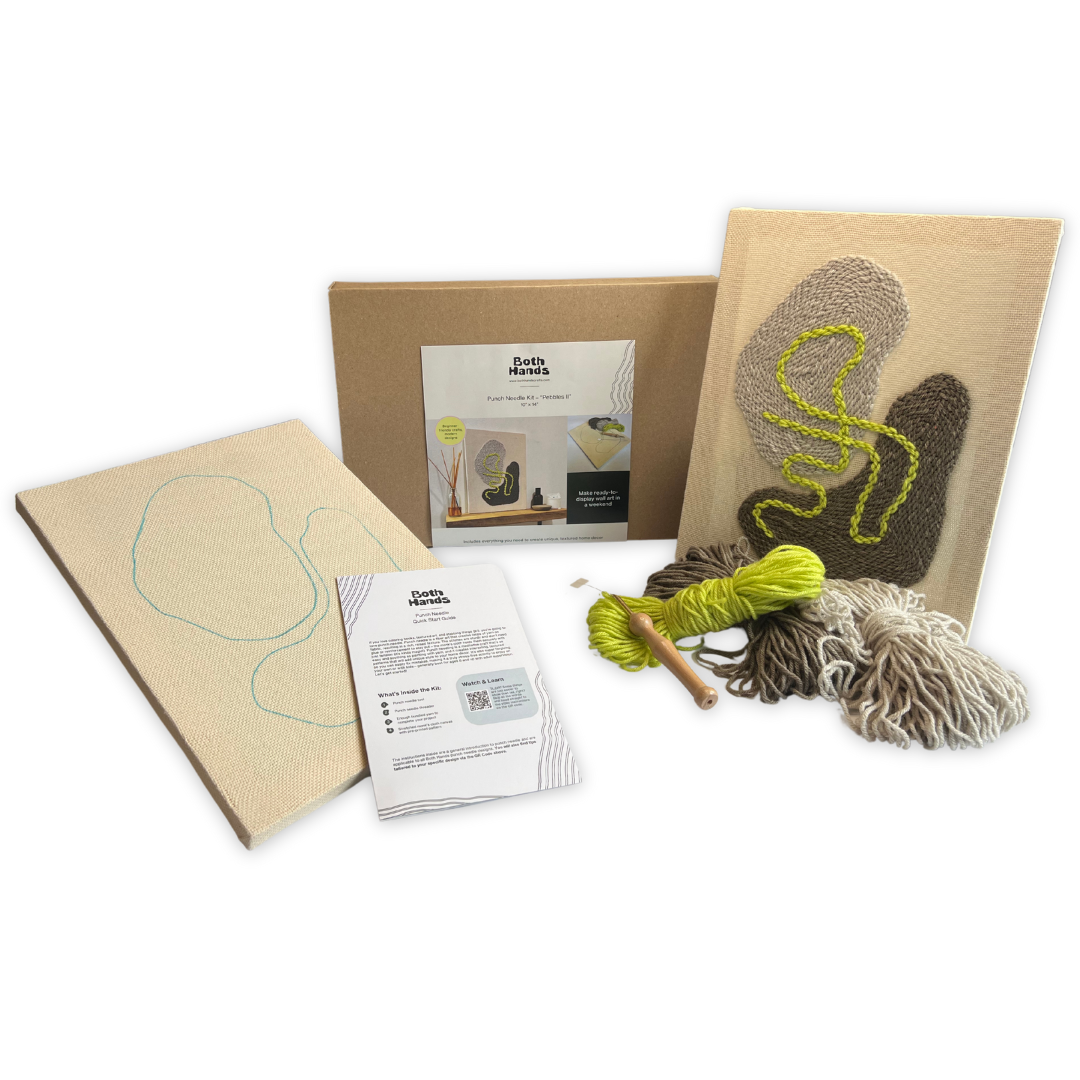 "Pebbles II" - Beginner Punch Needle Kit - Wall Art