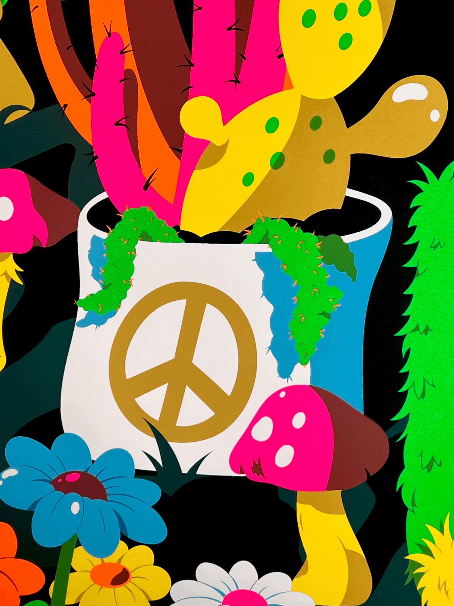 DABS MYLA “Peace Garden Meditation (Neon)” Print - Arte House