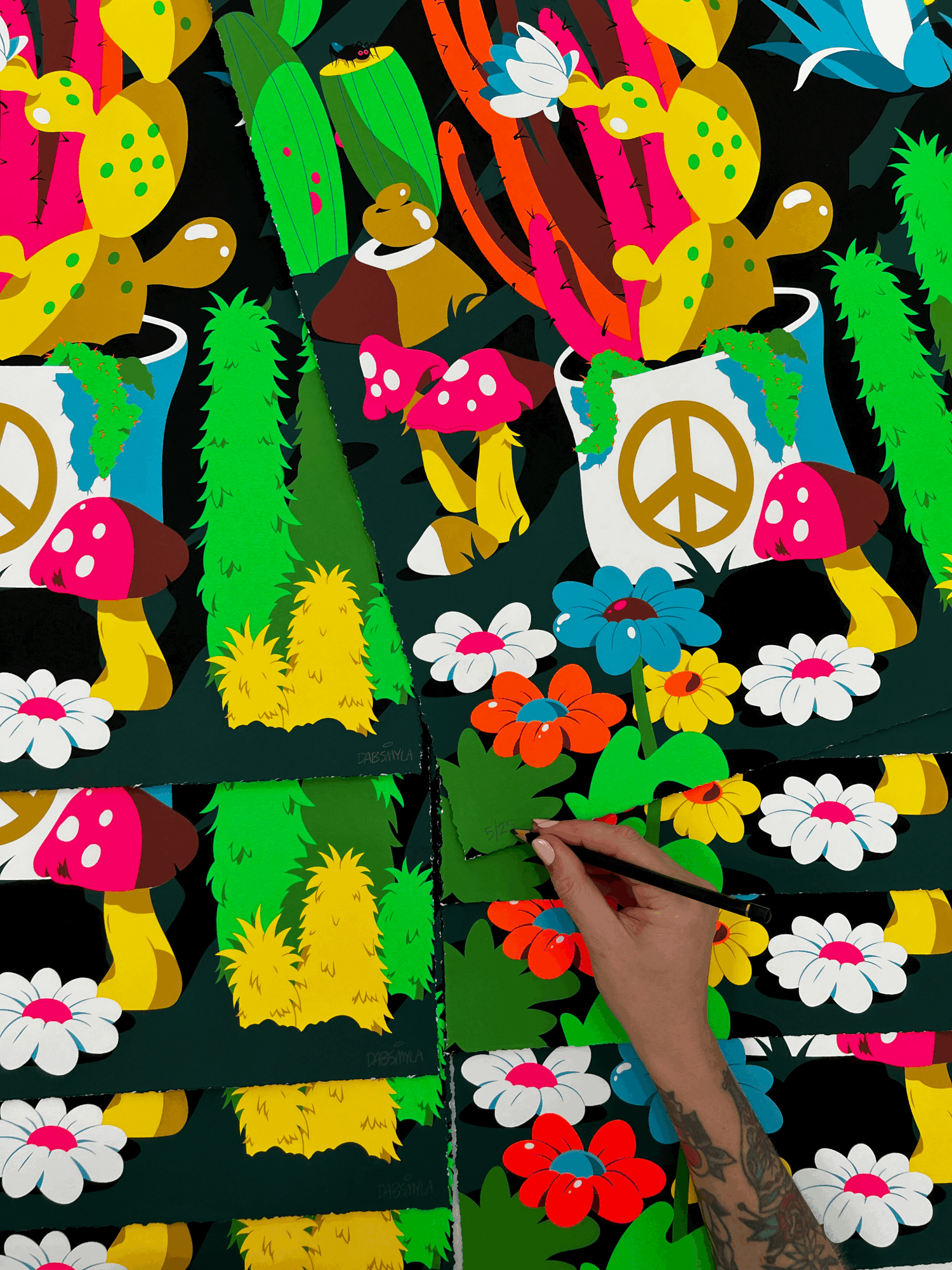 DABS MYLA “Peace Garden Meditation (Neon)” Print - Arte House