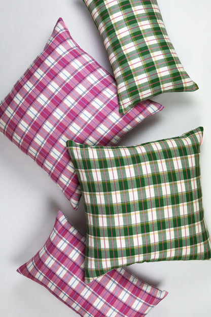 Archive NY San Andres Gingham Pink Square Pillow