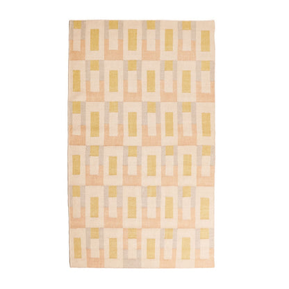 Aari Handwoven Geometric Modern Flat-weave Rug in Calming Hues
