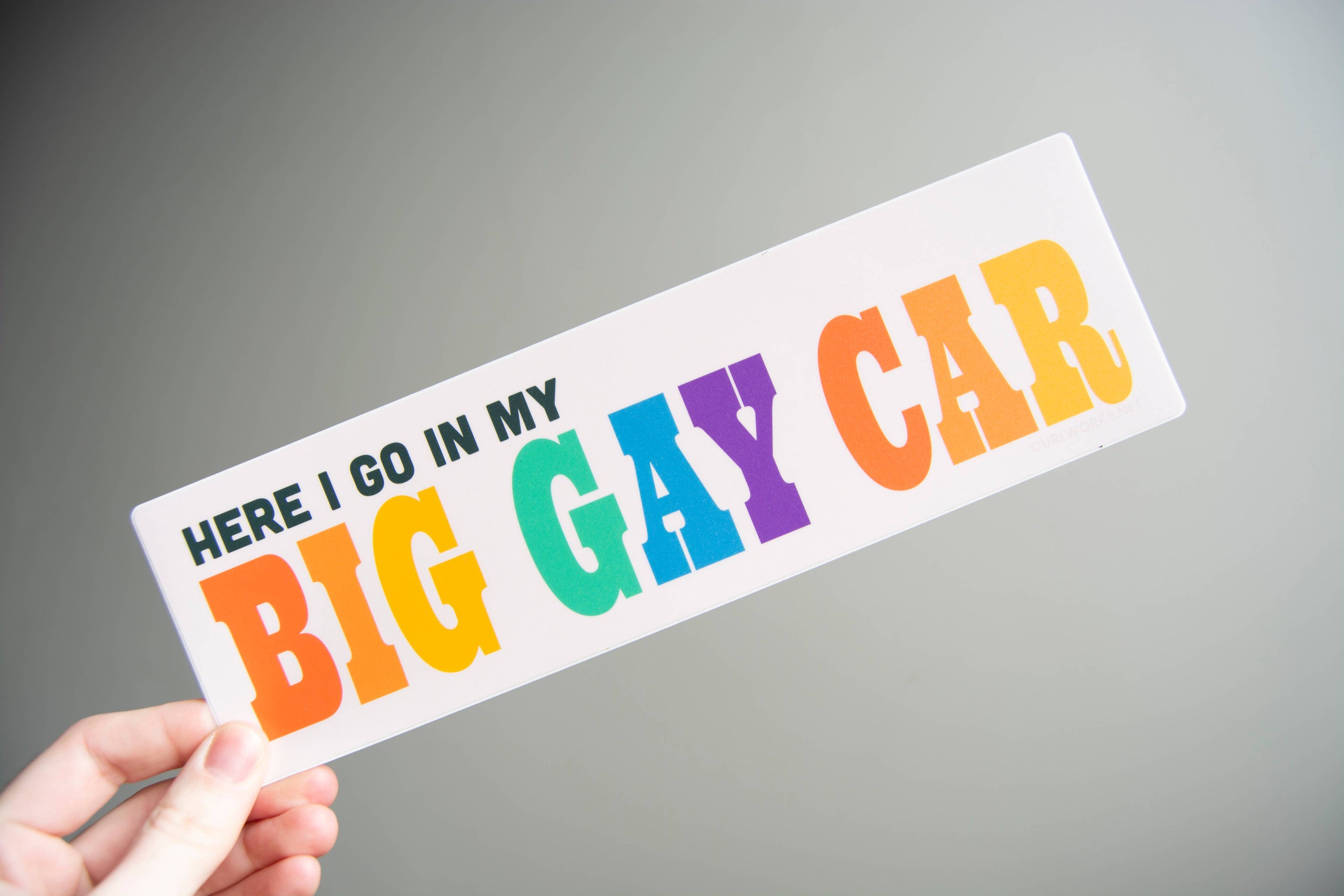 Here I go in my BIG GAY CAR - 10" Bumper Sticker