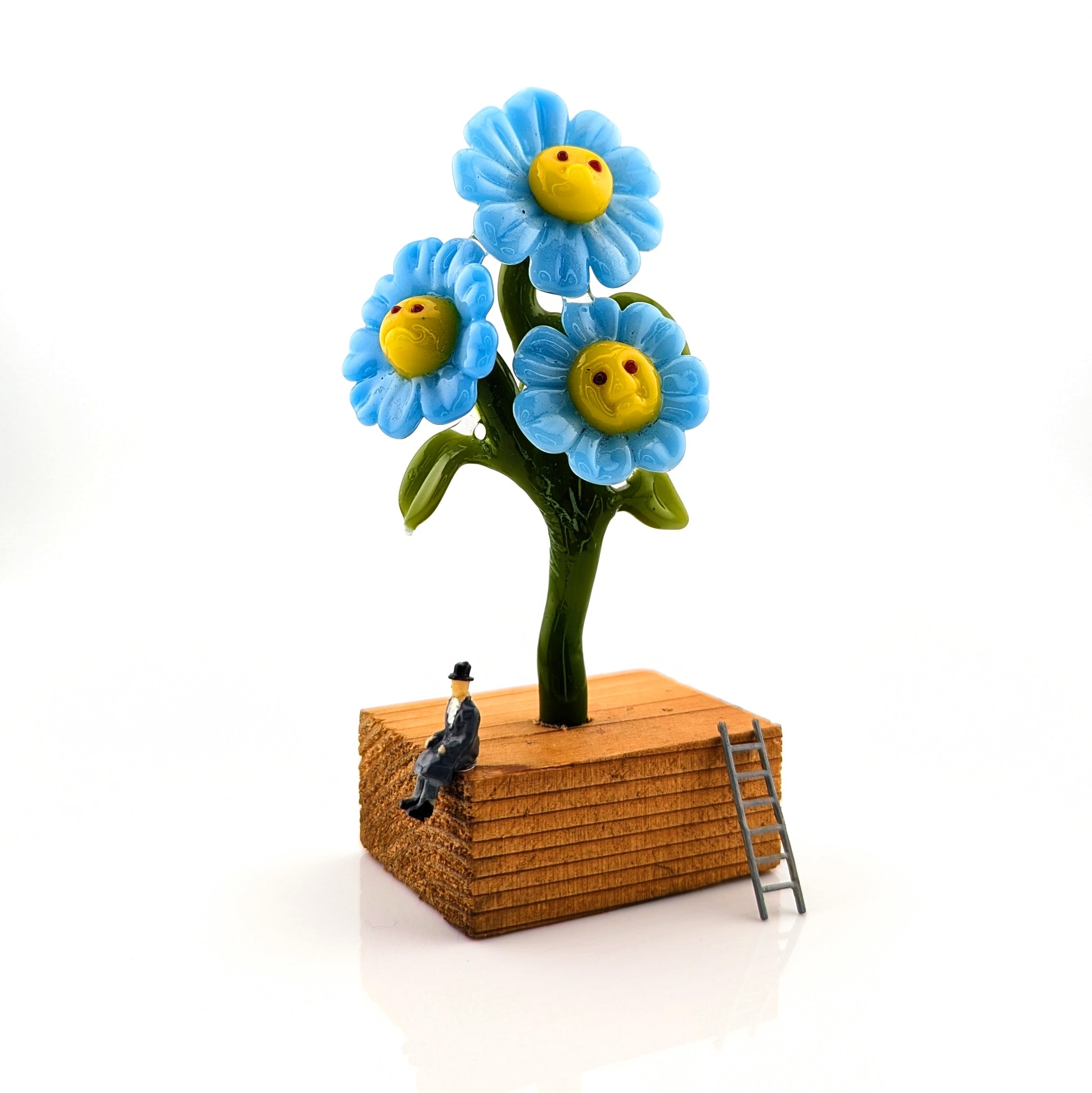 Ethan Windy "Blue Meanies" Glass Sculpture