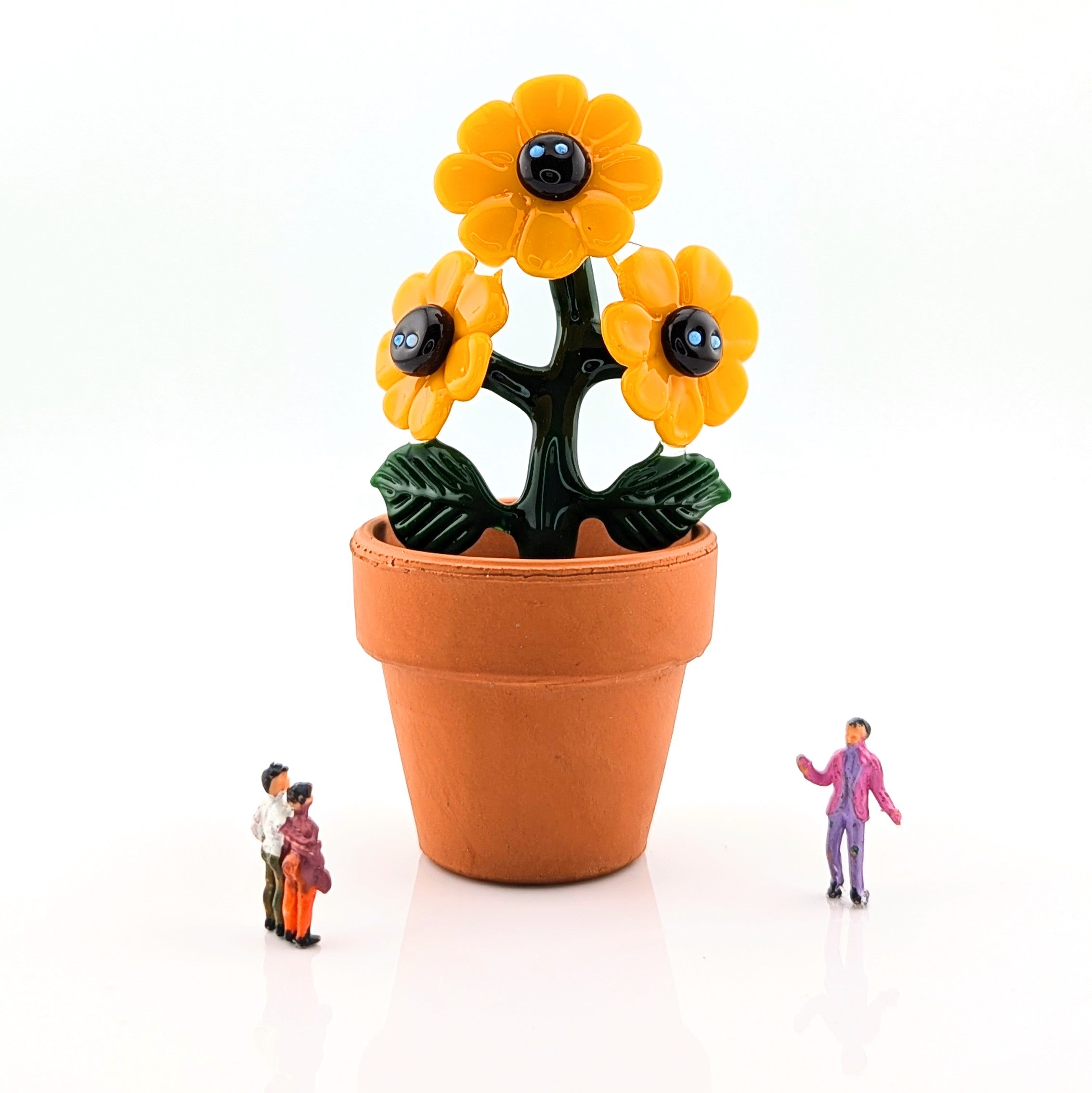 Ethan Windy "Golden Trio" Glass Sculpture - Arte House