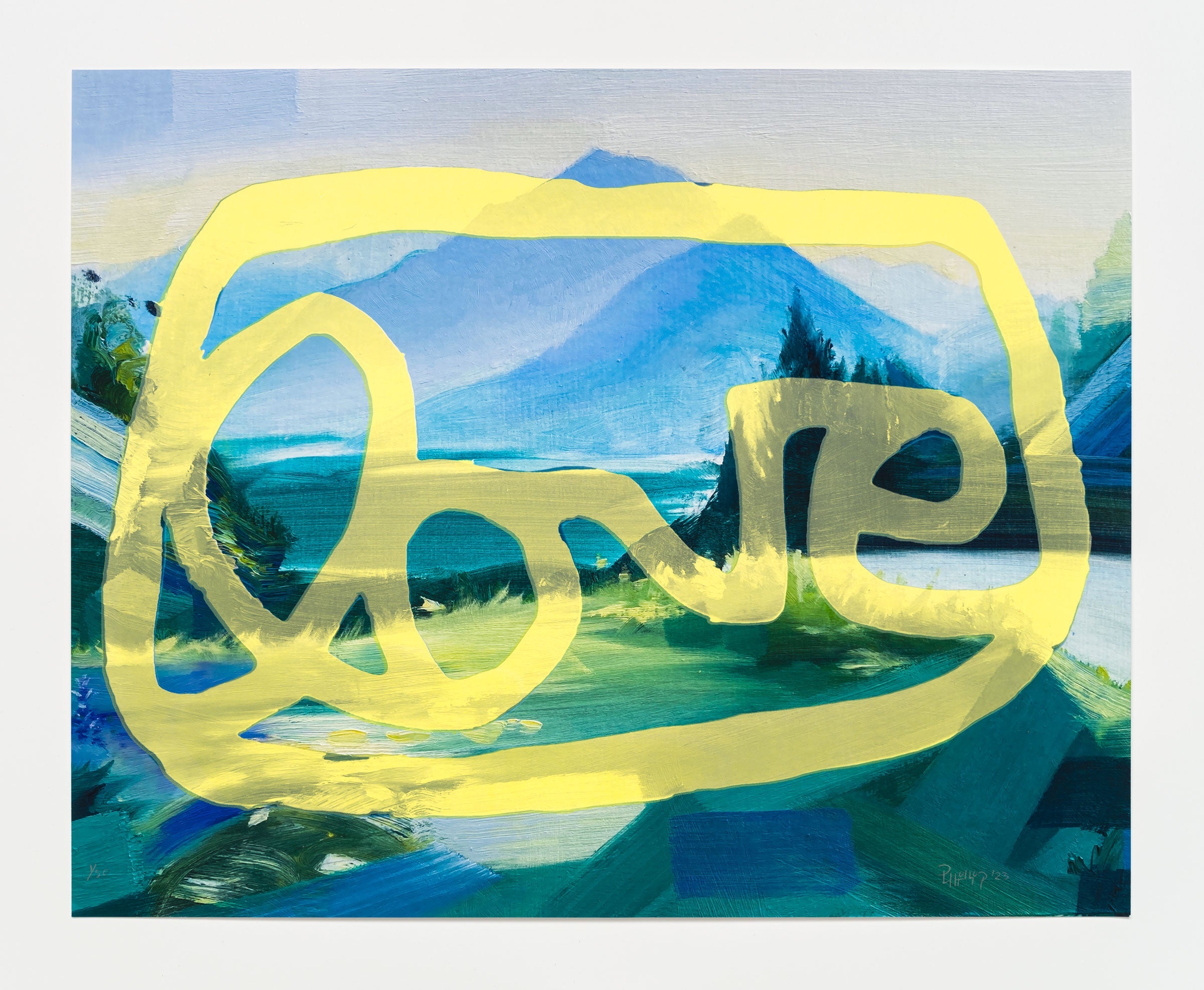 grantLOVE x Phillip Griswold print - Massif (LOVE), lemon yellow, 2023 - Arte House