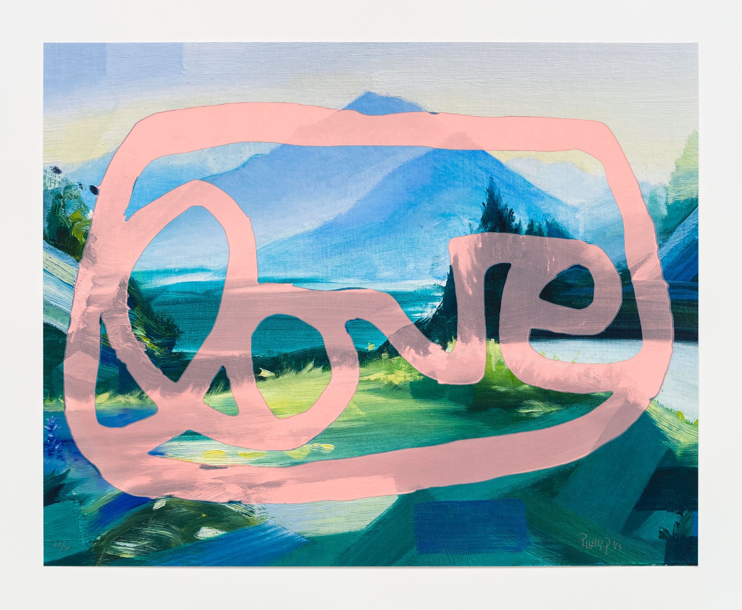 grantLOVE x Phillip Griswold print - Massif (LOVE), peach, 2023