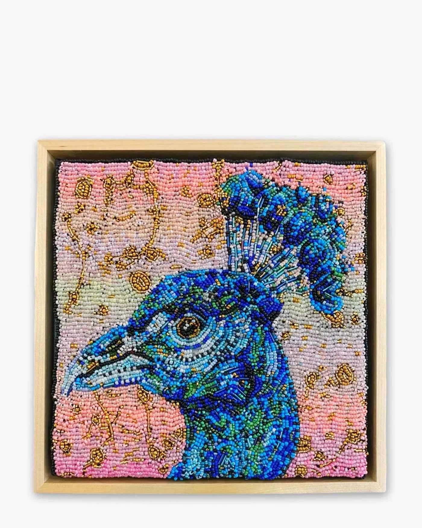 Golden Hour Peacock ( Fully Beaded Artwork )