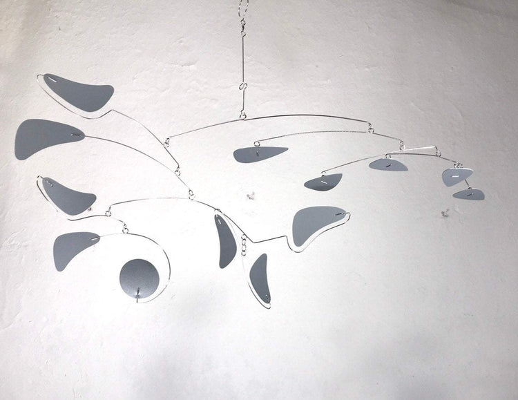 Serenity Style Kinetic Mobile – Modern Hanging Art in Dark Grey for Low Ceilings