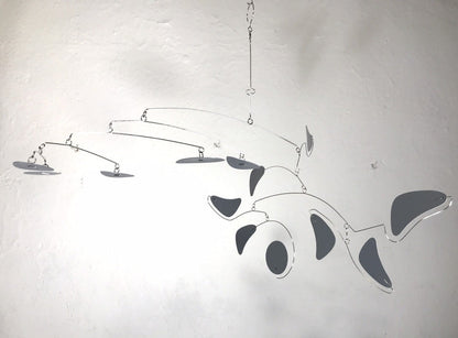 Serenity Style Kinetic Mobile – Modern Hanging Art in Dark Grey for Low Ceilings