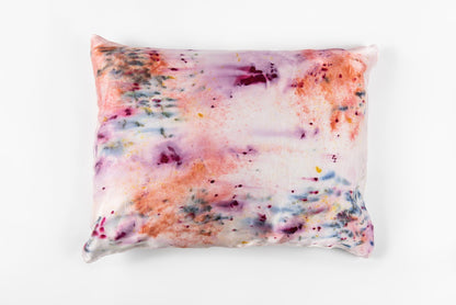 Abstract Botanically Dyed Silk Pillowcase