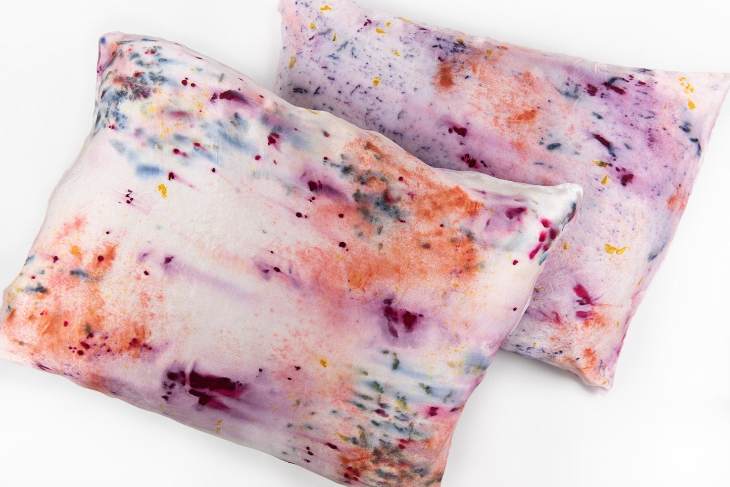 Abstract Botanically Dyed Silk Pillowcase