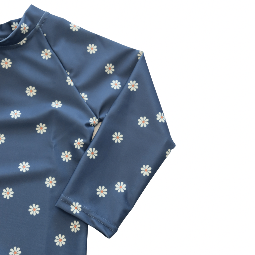 Kids Navy Daisy Rash Guard - Arte House