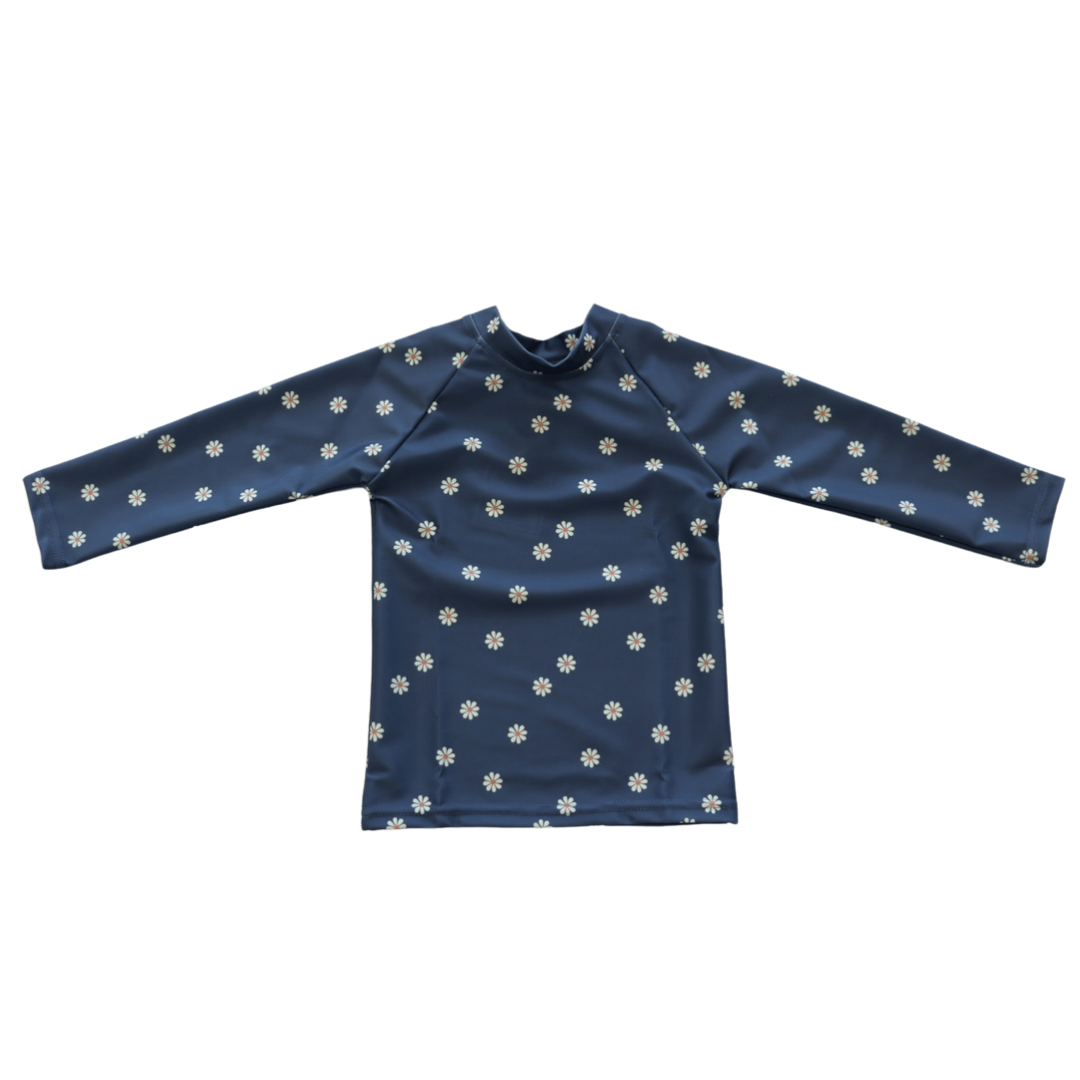 Kids Navy Daisy Rash Guard - Arte House