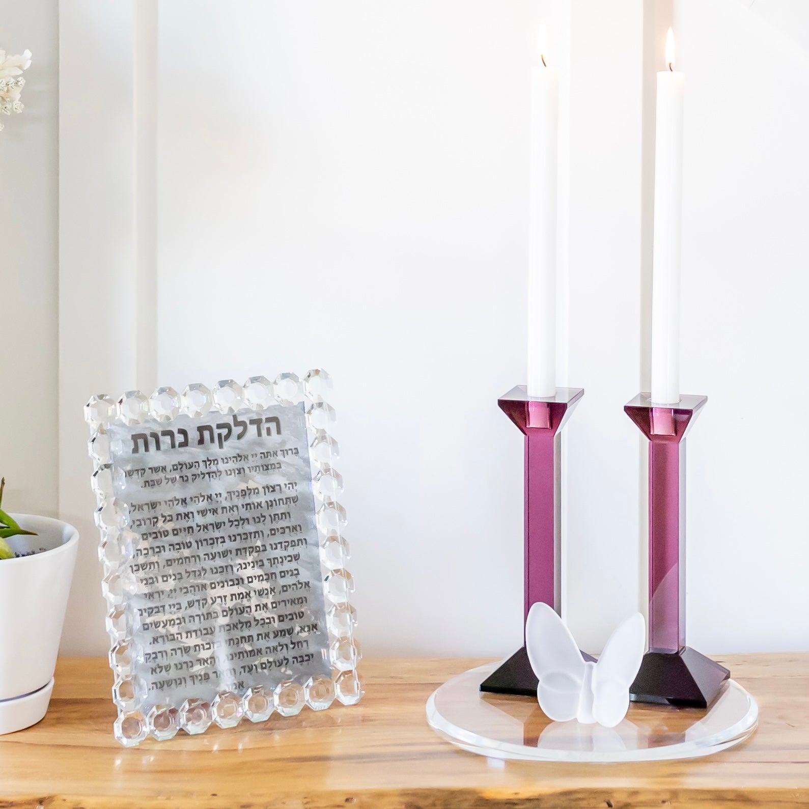 Pair of 9” Classy Crystal Candlesticks