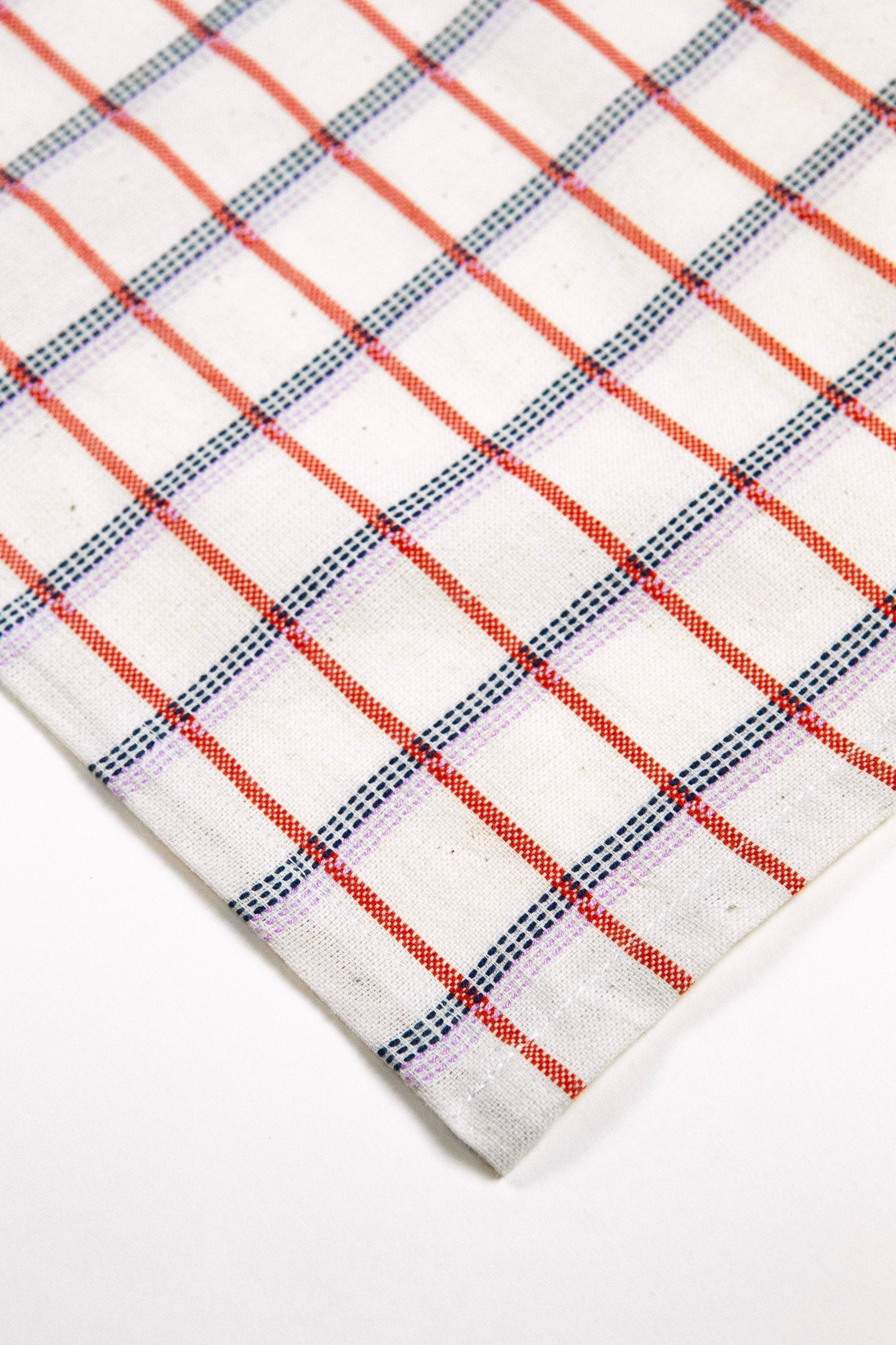 San Lucas Plaid White & Orange Table Runner - Arte House