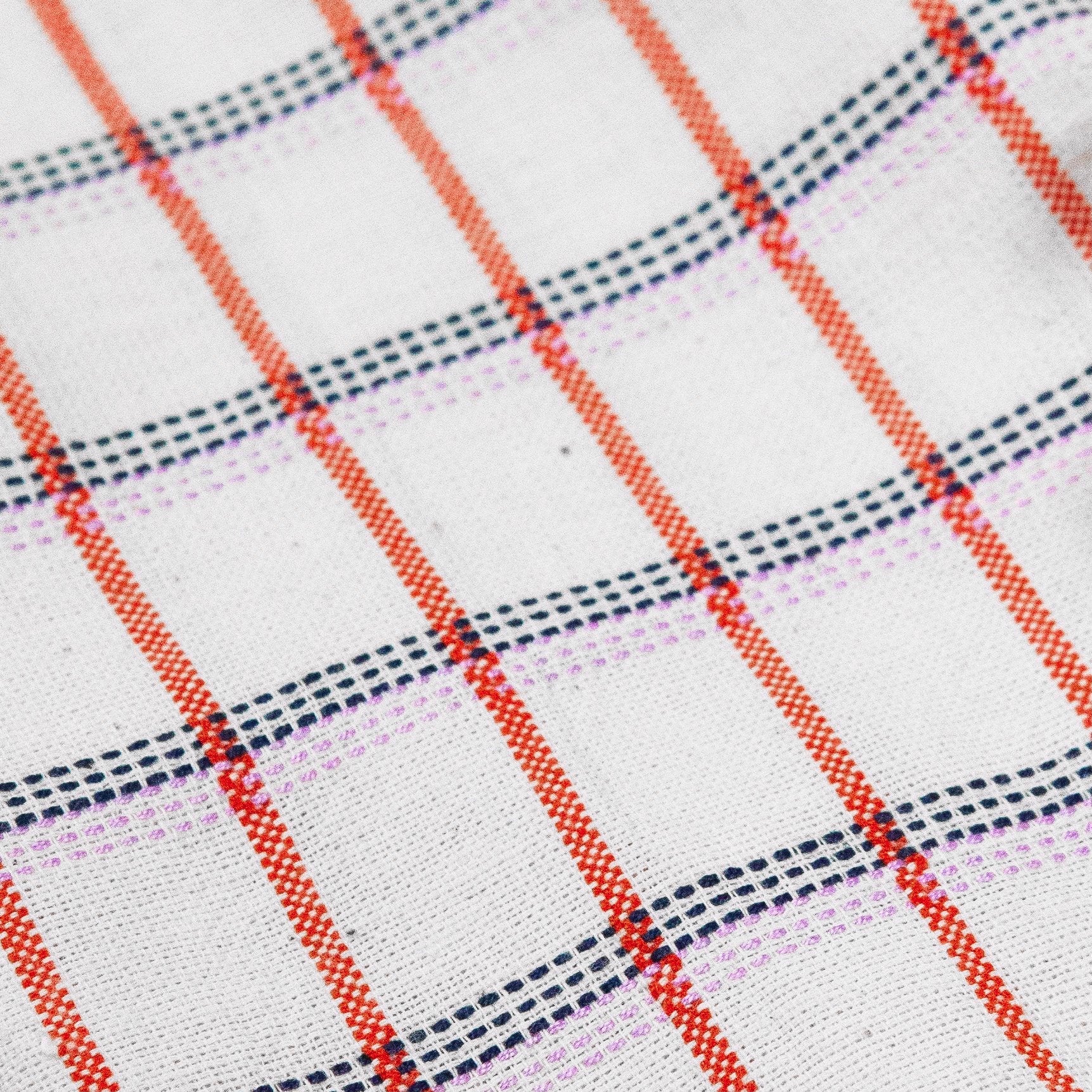 San Lucas Plaid White & Orange Table Runner - Arte House