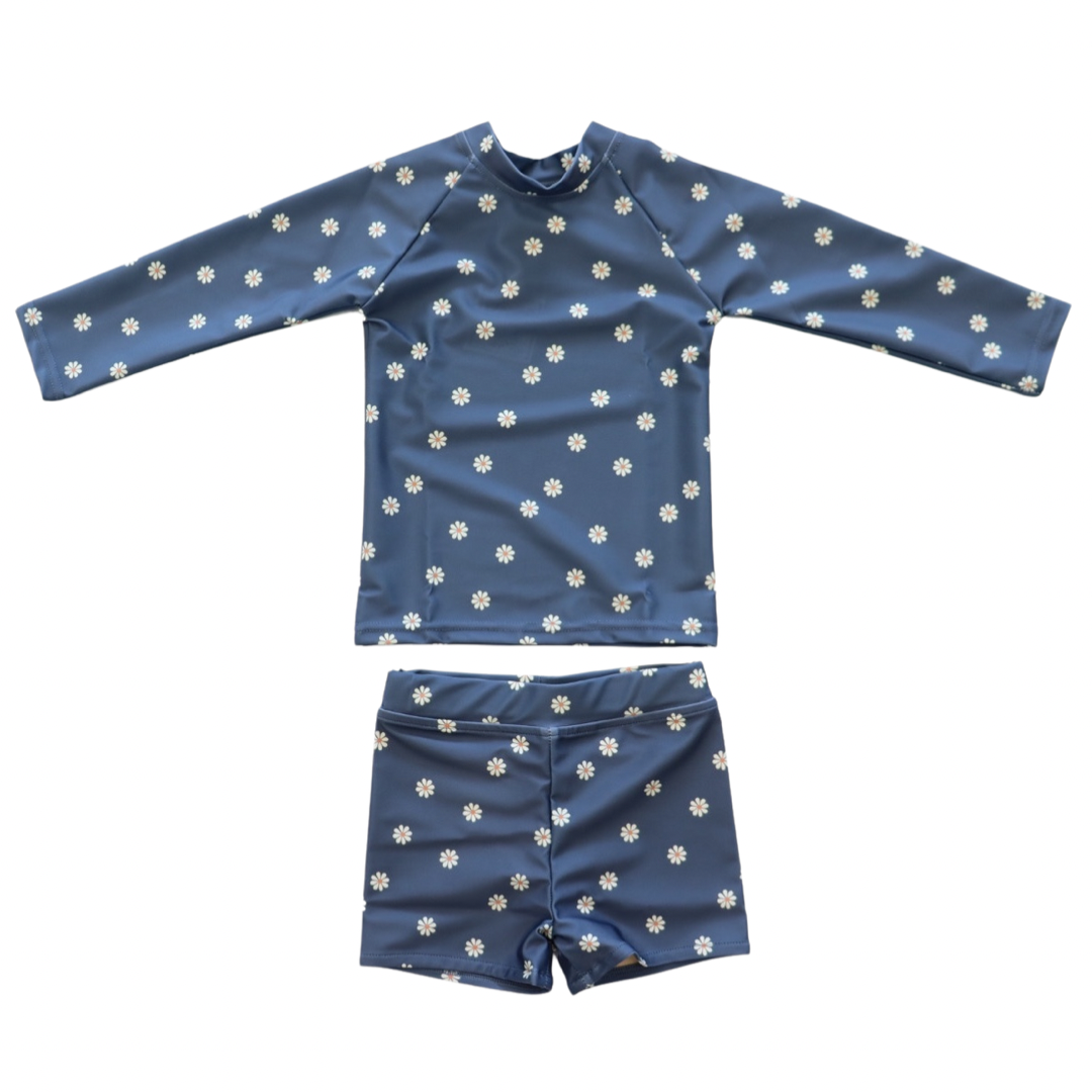Kids Navy Daisy Rash Guard - Arte House