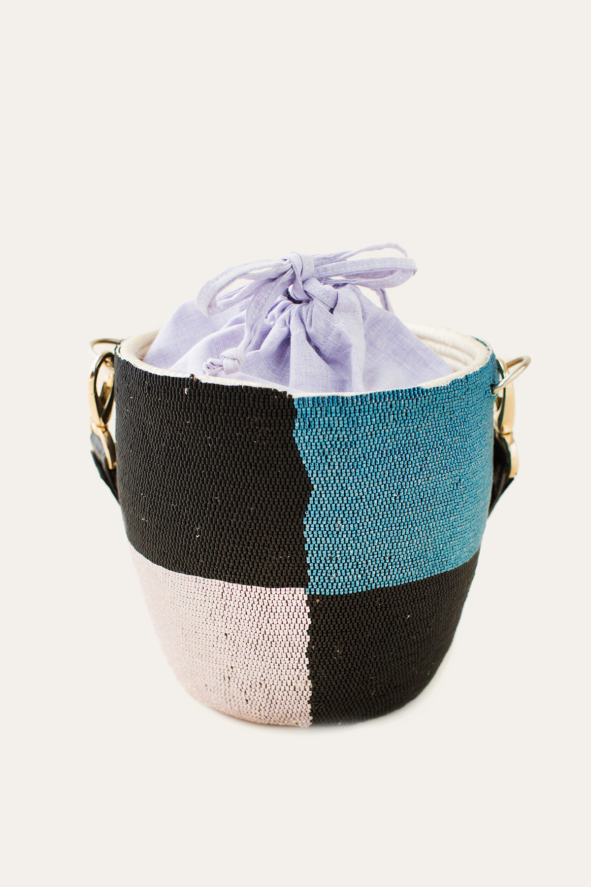 Ingwe Beaded Colorblock Bucket Bag - Arte House
