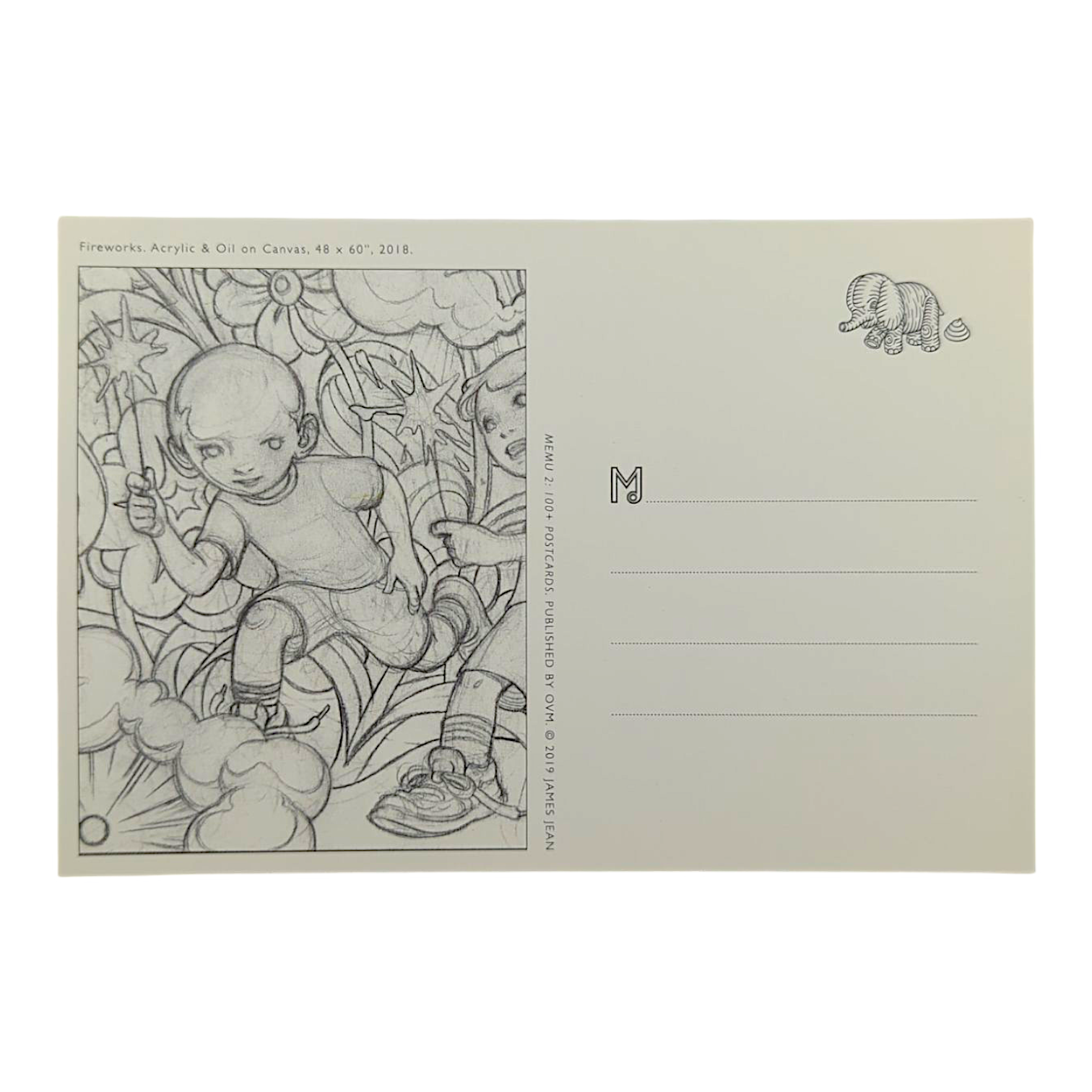 James Jean "Fireworks" Postcard