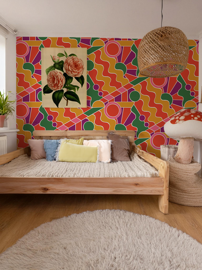 Day Trippin' Wallpaper, purple, red, yellow and green
