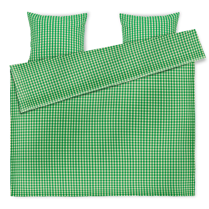 JUNA Bæk&Bølge Duvet Cover Set, King, Green/Sand
