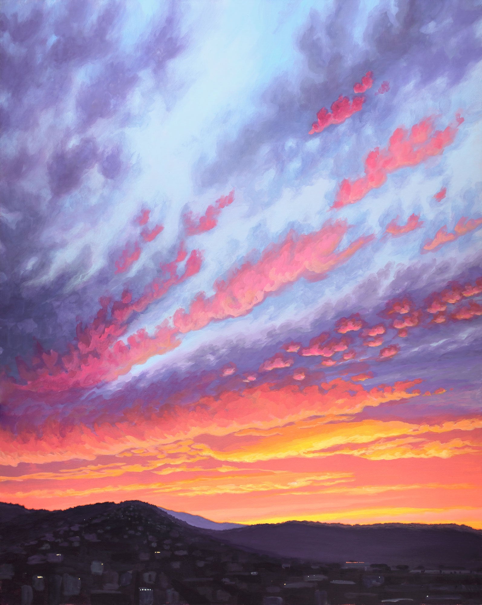 Sunset Over the West Hills 5 a Vertical Art Print - Arte House