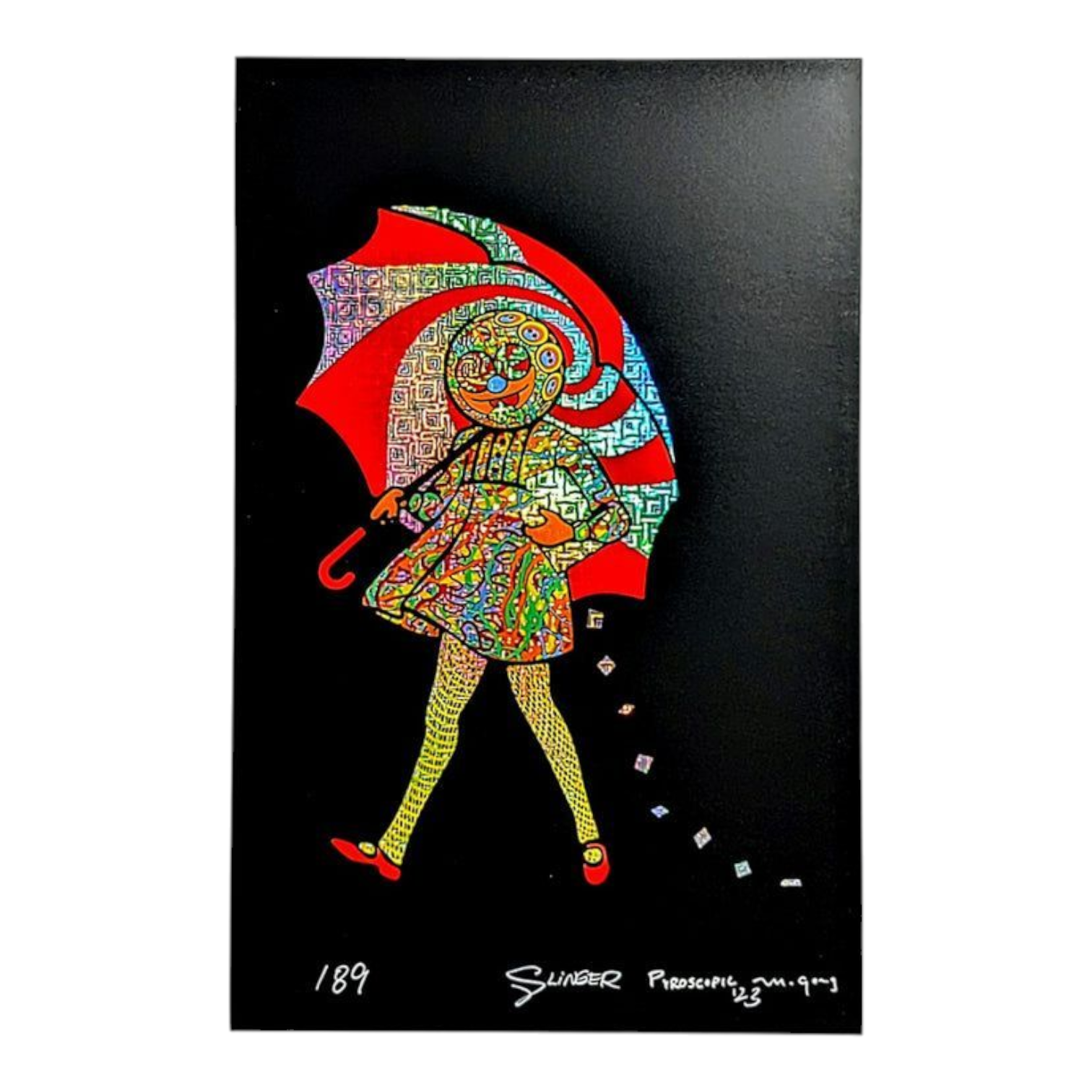 Slinger x Original Gongster x Pyroscopic "Acid Eater Girl" (Squares) Foil Print - Arte House