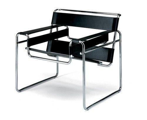 Marcel Breuer Wassily Chair - Black Leather - Arte House