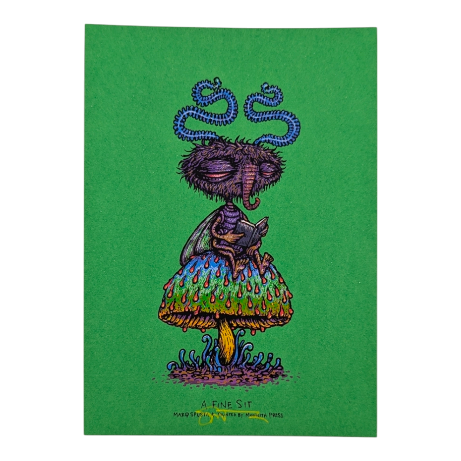 Marq Spusta "A Fine Sit" (Green Fleck) Mini Print - Arte House