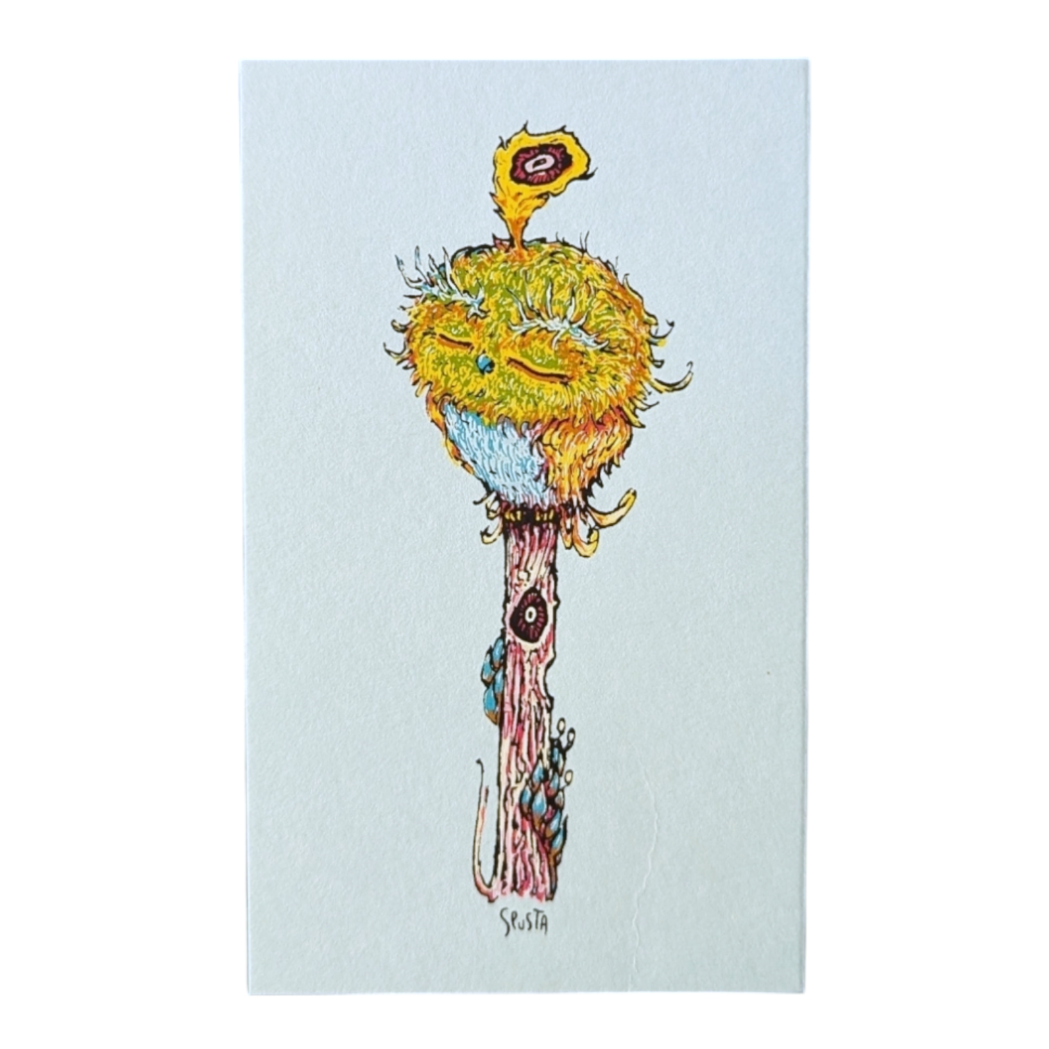 Marq Spusta Bird on Pole (Light Blue) Micro Print - Arte House