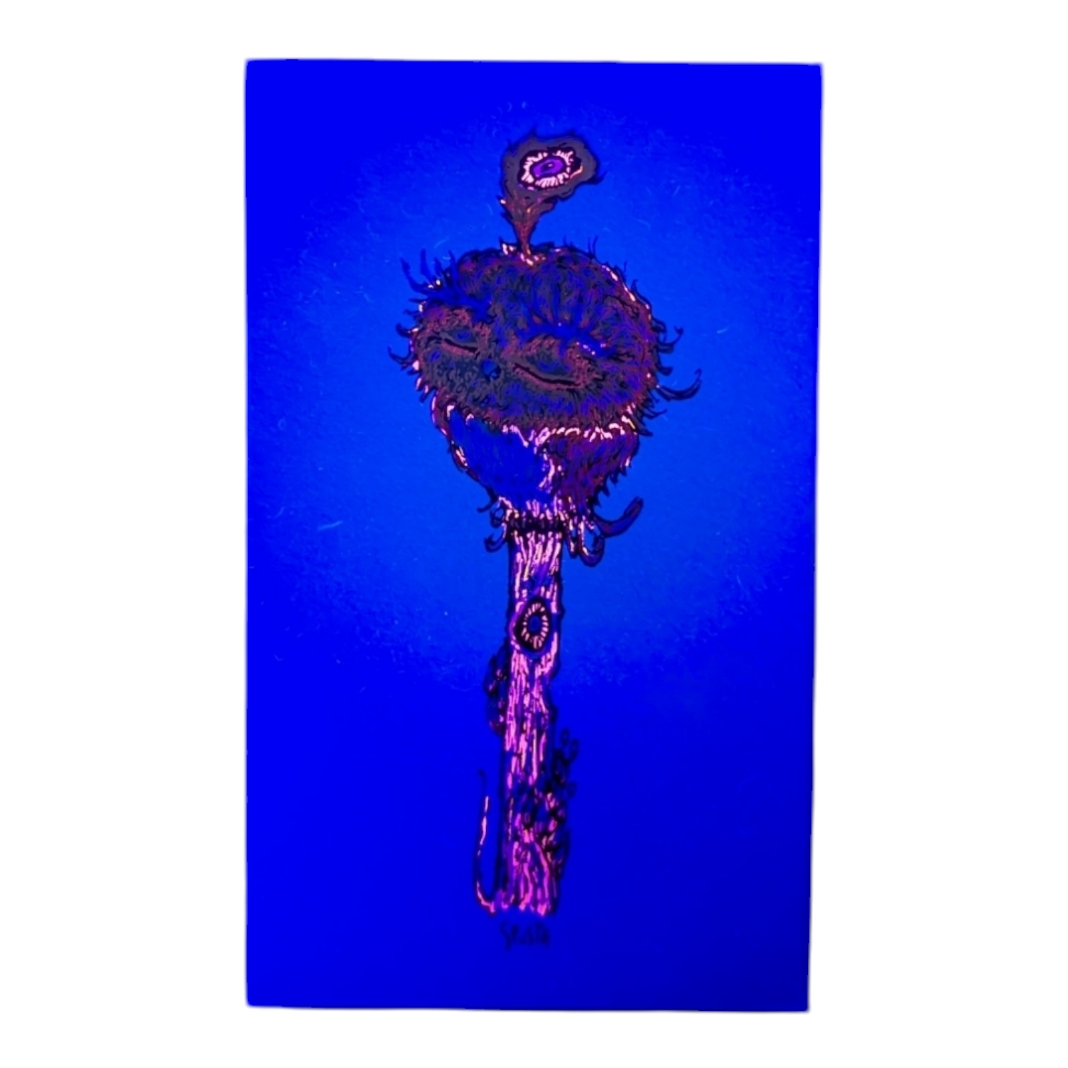 Marq Spusta Bird on Pole (Light Blue) Micro Print - Arte House