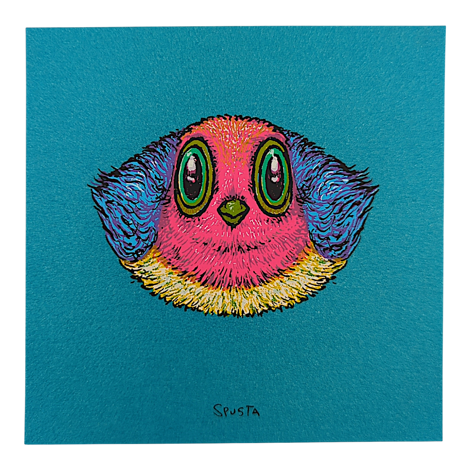 Marq Spusta Bird Up (Teal Shimmer) Micro Print - Arte House