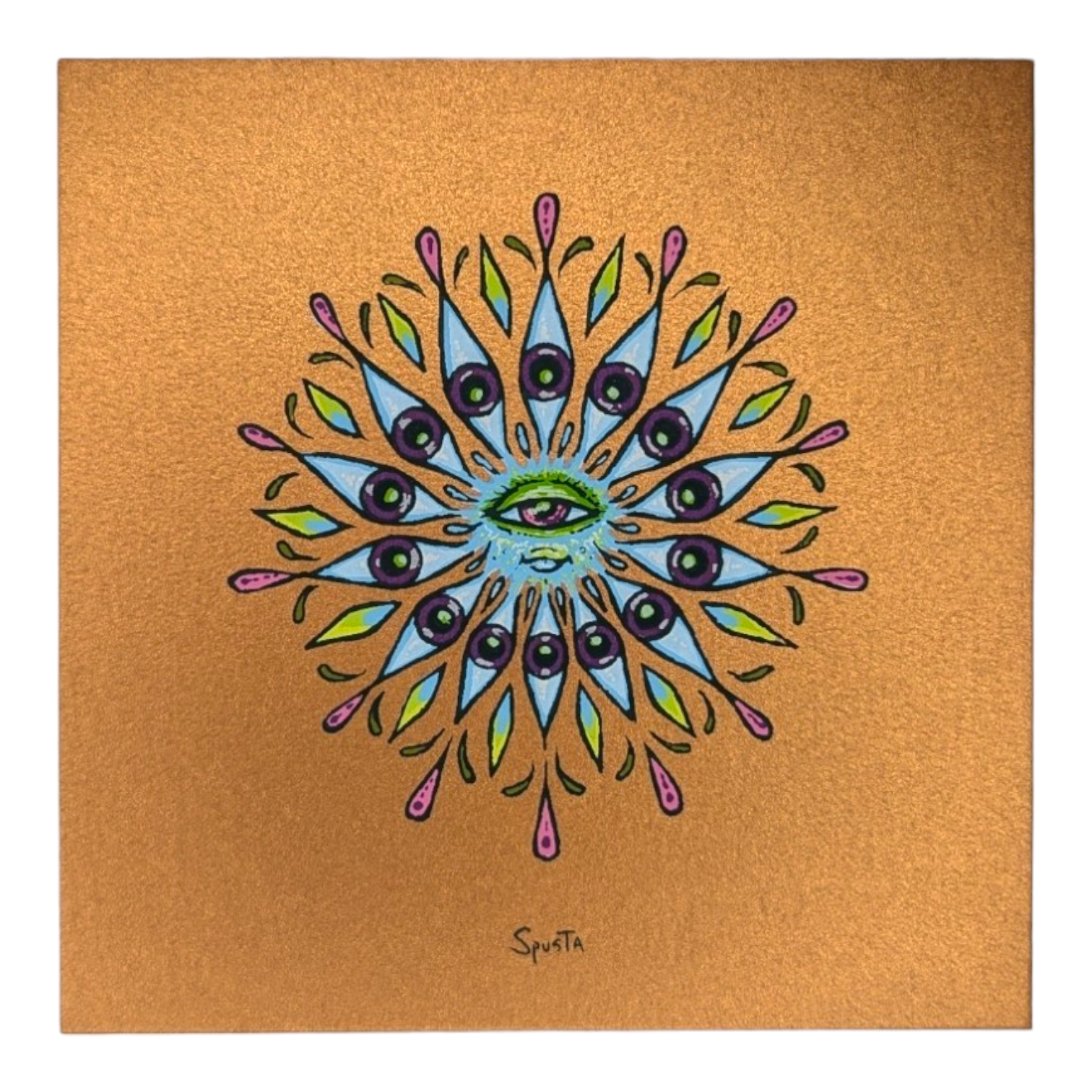 Marq Spusta Eye Mandala (Copper Shimmer) Micro Print - Arte House