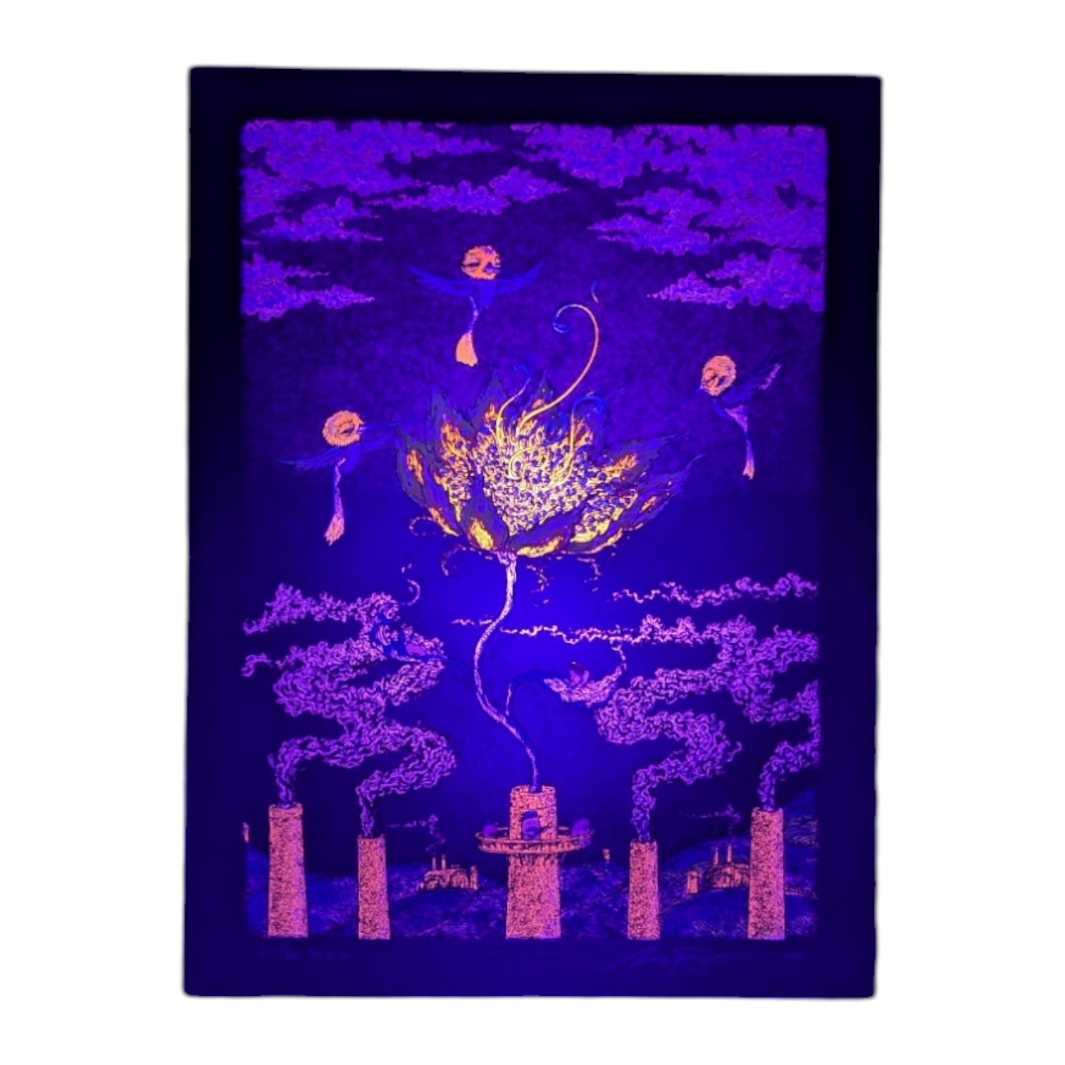 Marq Spusta "Flower From a Smokestack (Black)" Print - Arte House