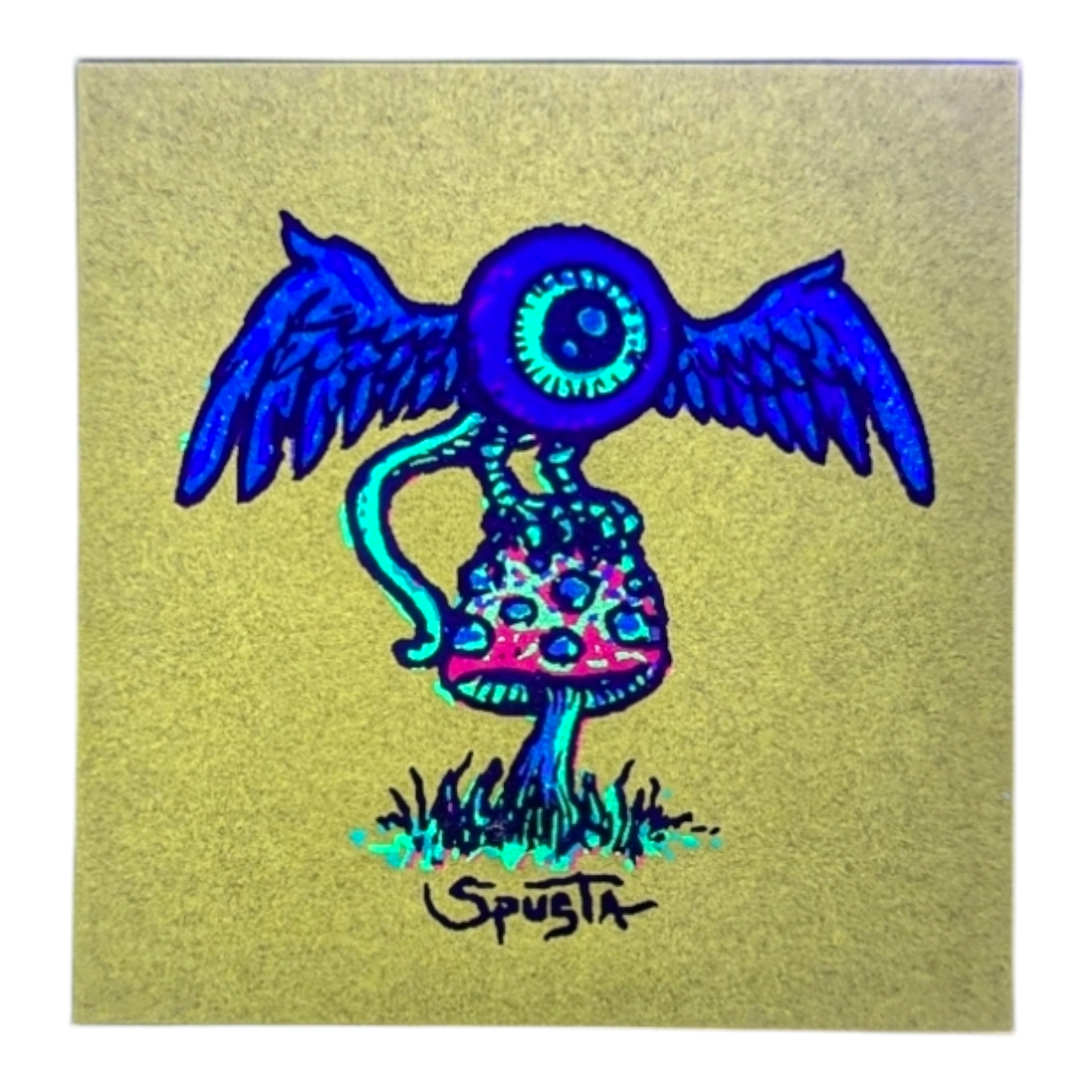 Marq Spusta Flying Eyeball (Chartreuse) Micro Print