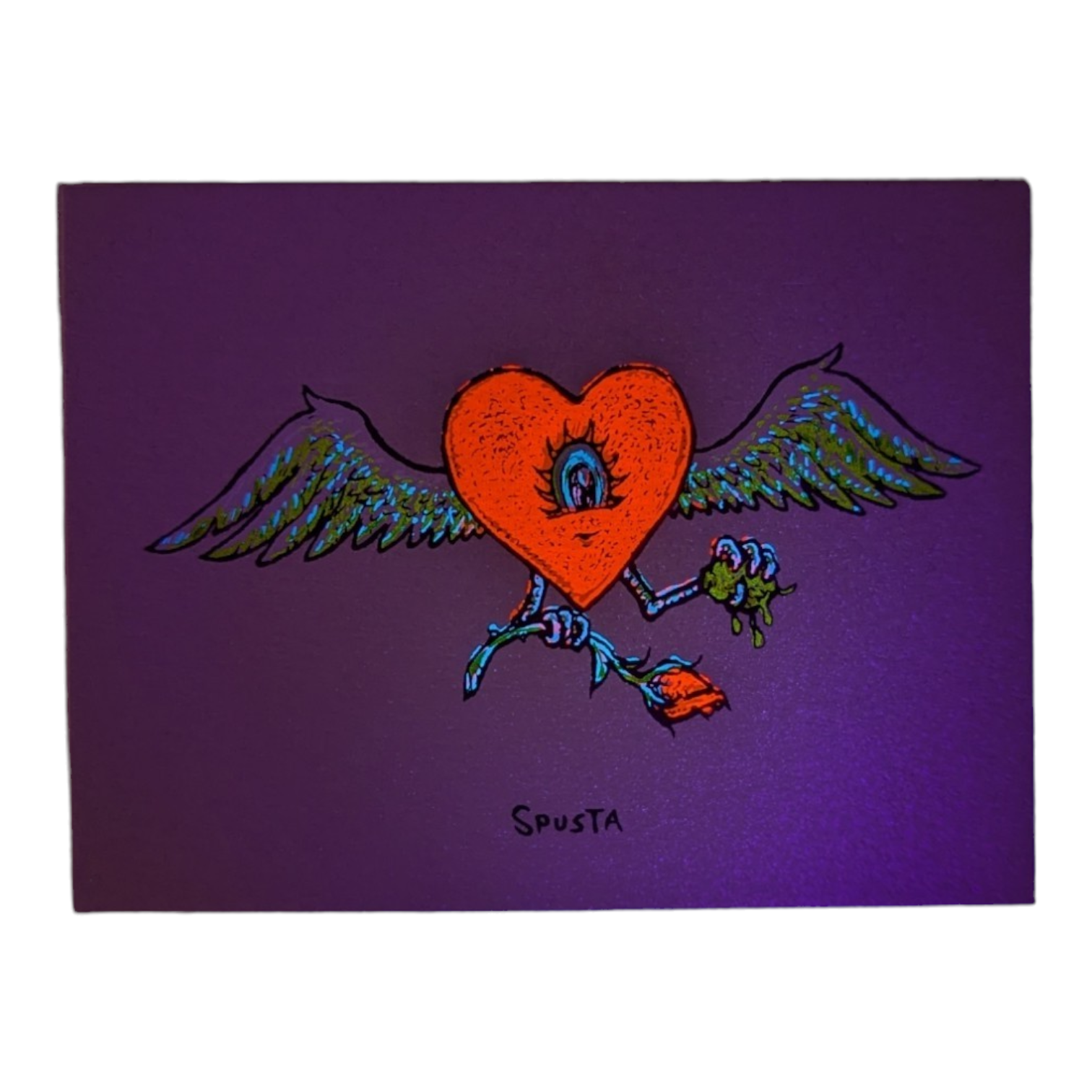 Marq Spusta Flying Heart with Rose (Nude Shimmer) Micro Print - Arte House