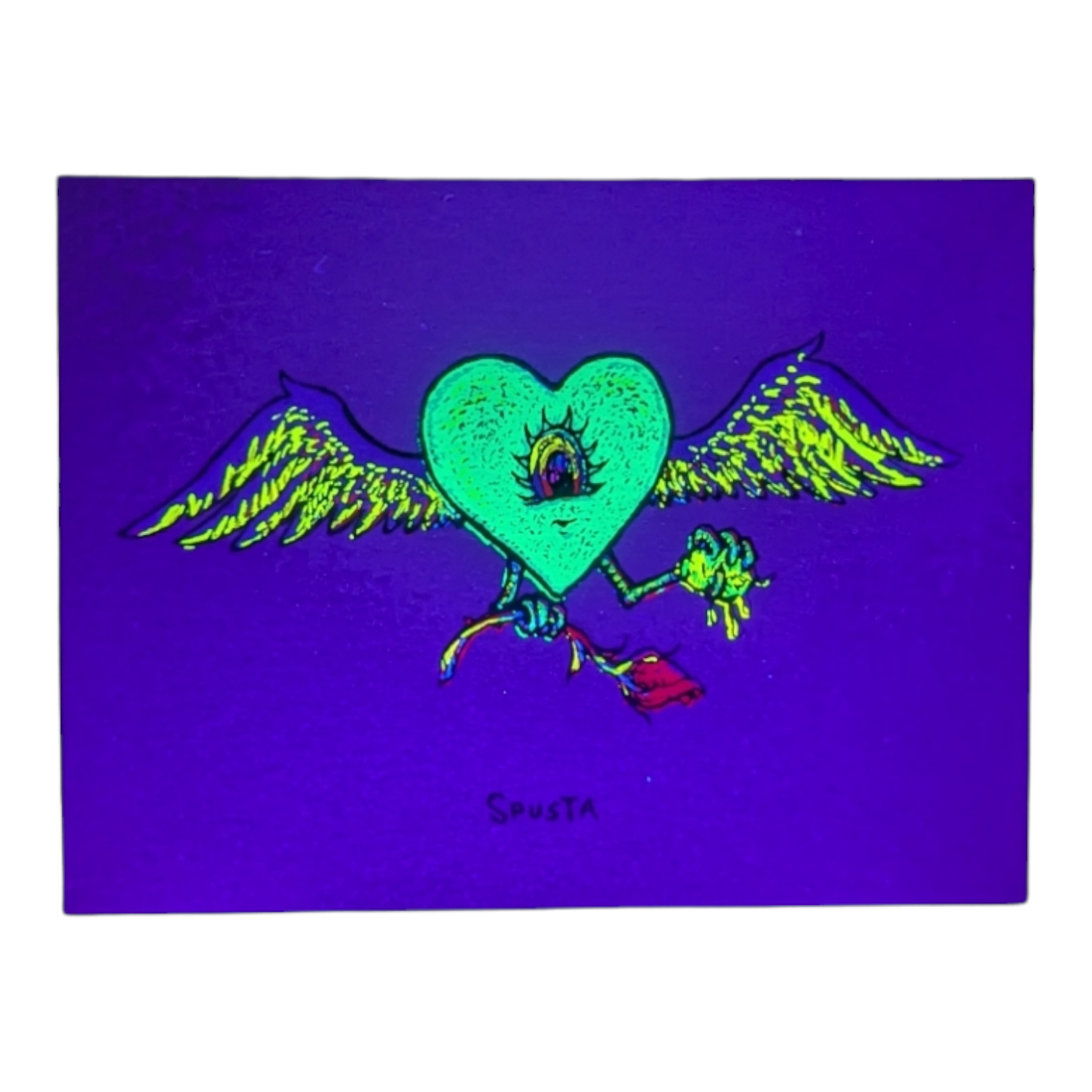 Marq Spusta Flying Heart with Rose (Nude Shimmer) Micro Print - Arte House
