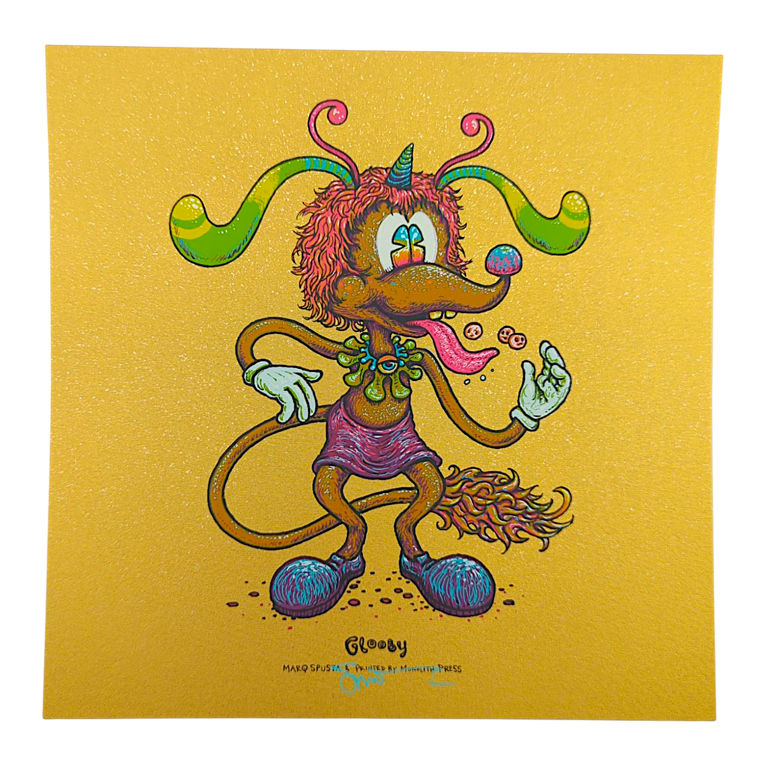 Marq Spusta "Glooby" (Gold Fleck Linen) Mini Print - Arte House